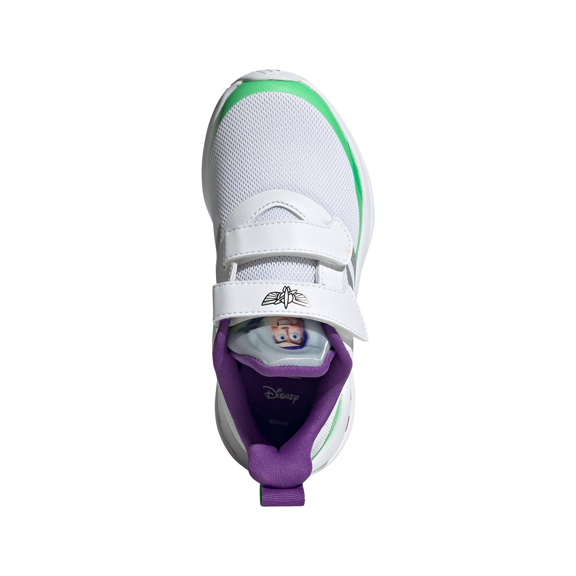 adidas x Disney Pixar Buzz Lightyear Toy Story Fortarun "White/Silver/Solar Lime" Grade School Boys' Shoe - WHITE Thumbnail View 5