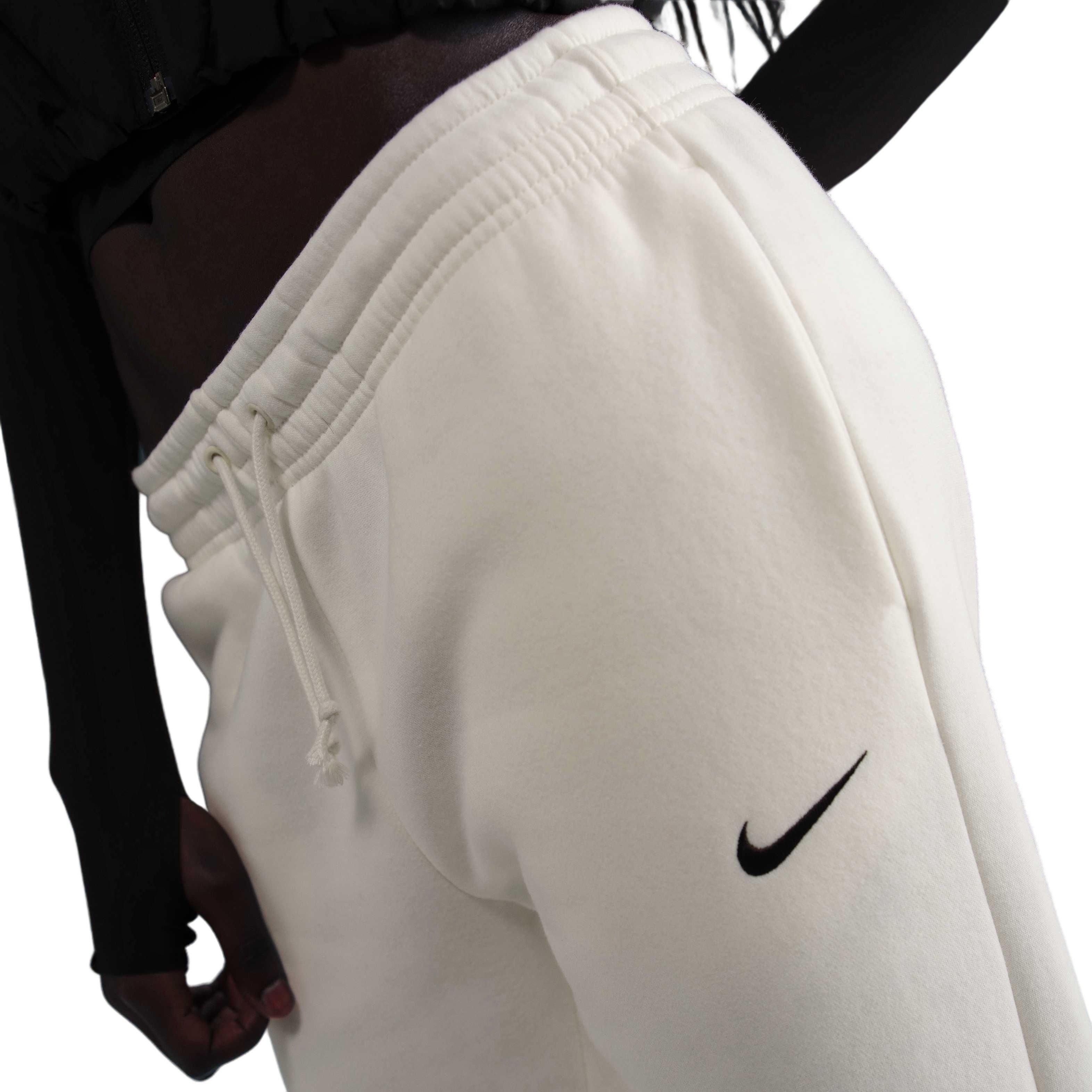 Nike Women's Sportswear Phoenix Fleece Mid-Rise Open-Hem Pants - White - WHITE Thumbnail View 5