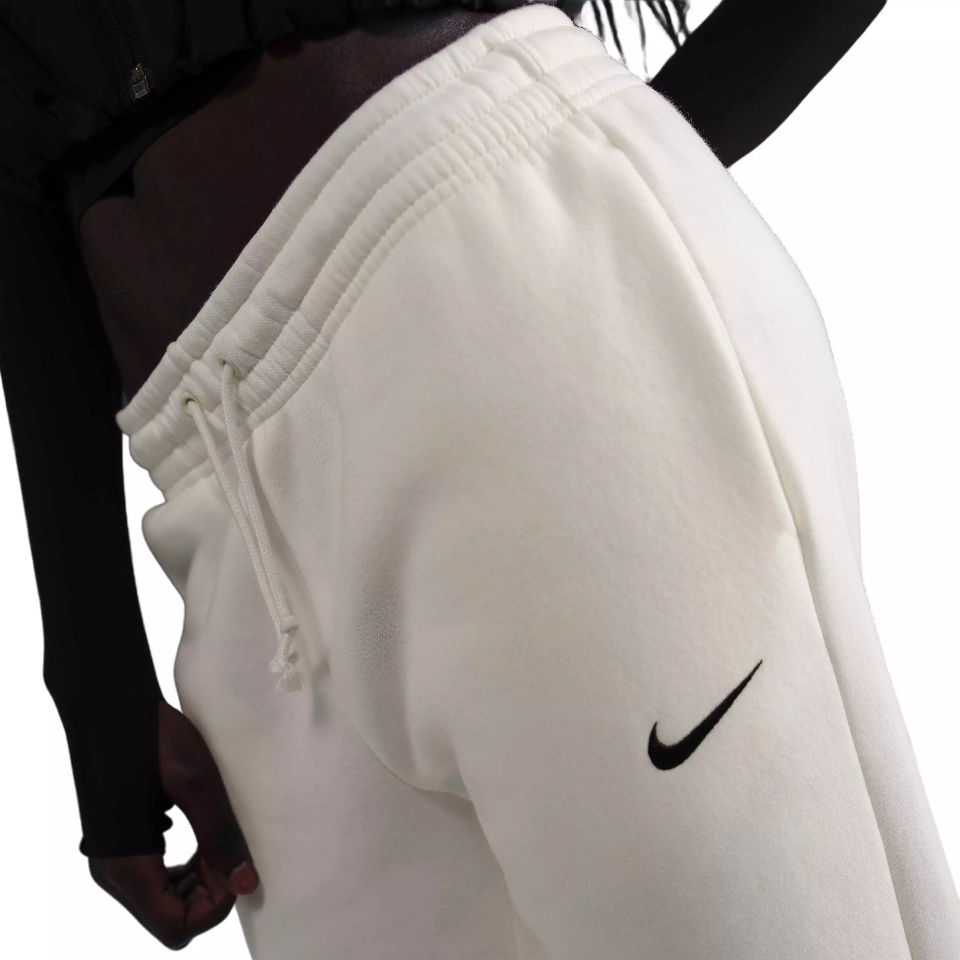 Nike Women's Sportswear Phoenix Fleece Mid-Rise Open-Hem Pants - White - WHITE