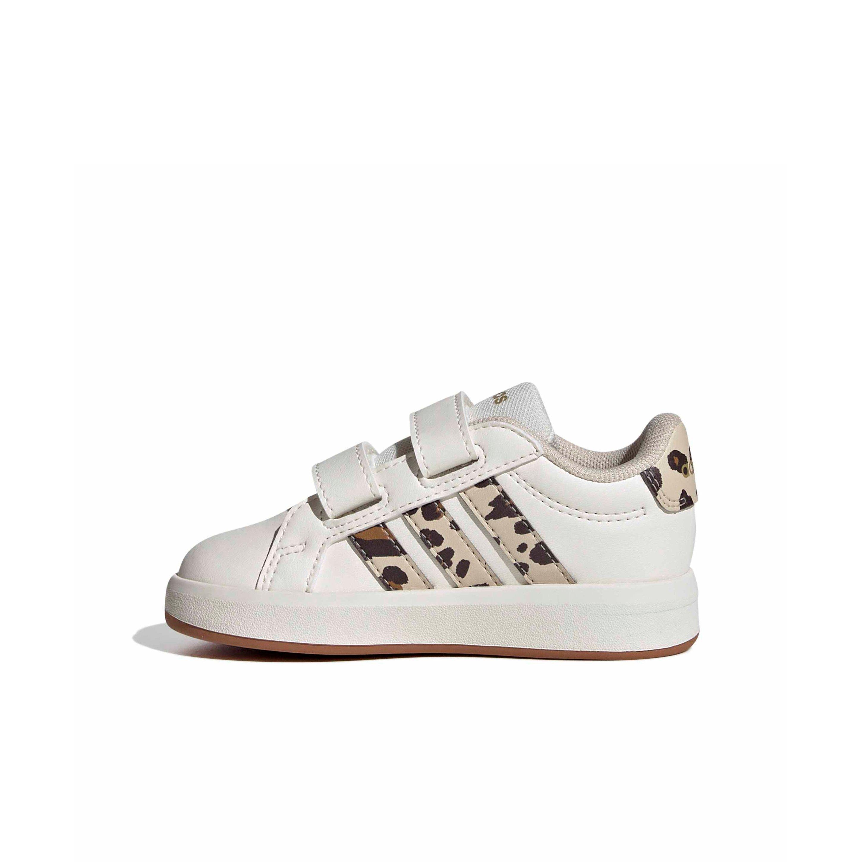 adidas Grand Court 3.0 Infant Boys' "Core White/Crystal Linen/Aurora Coffee" Shoe