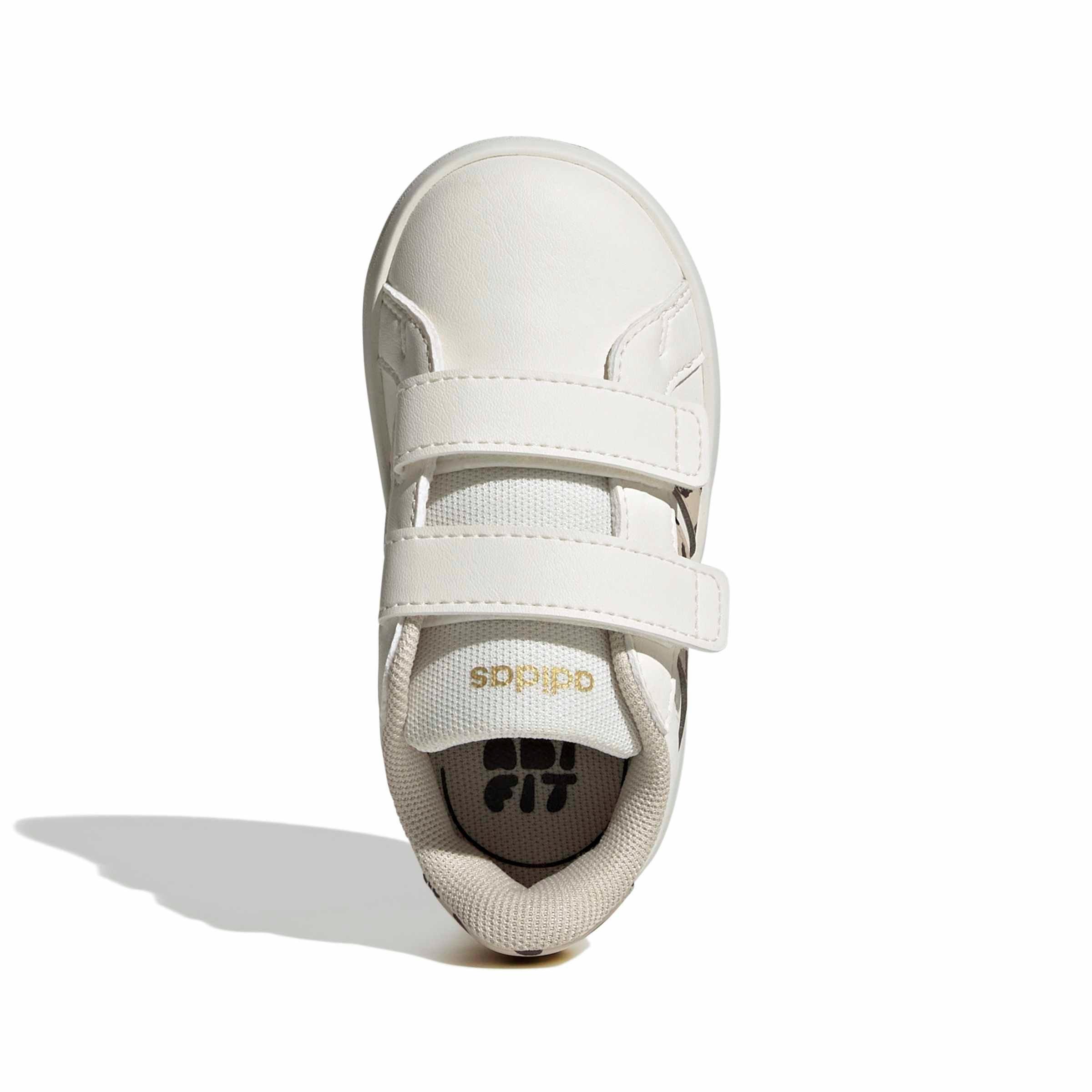 adidas Grand Court 3.0 Infant Boys' "Core White/Crystal Linen/Aurora Coffee" Shoe