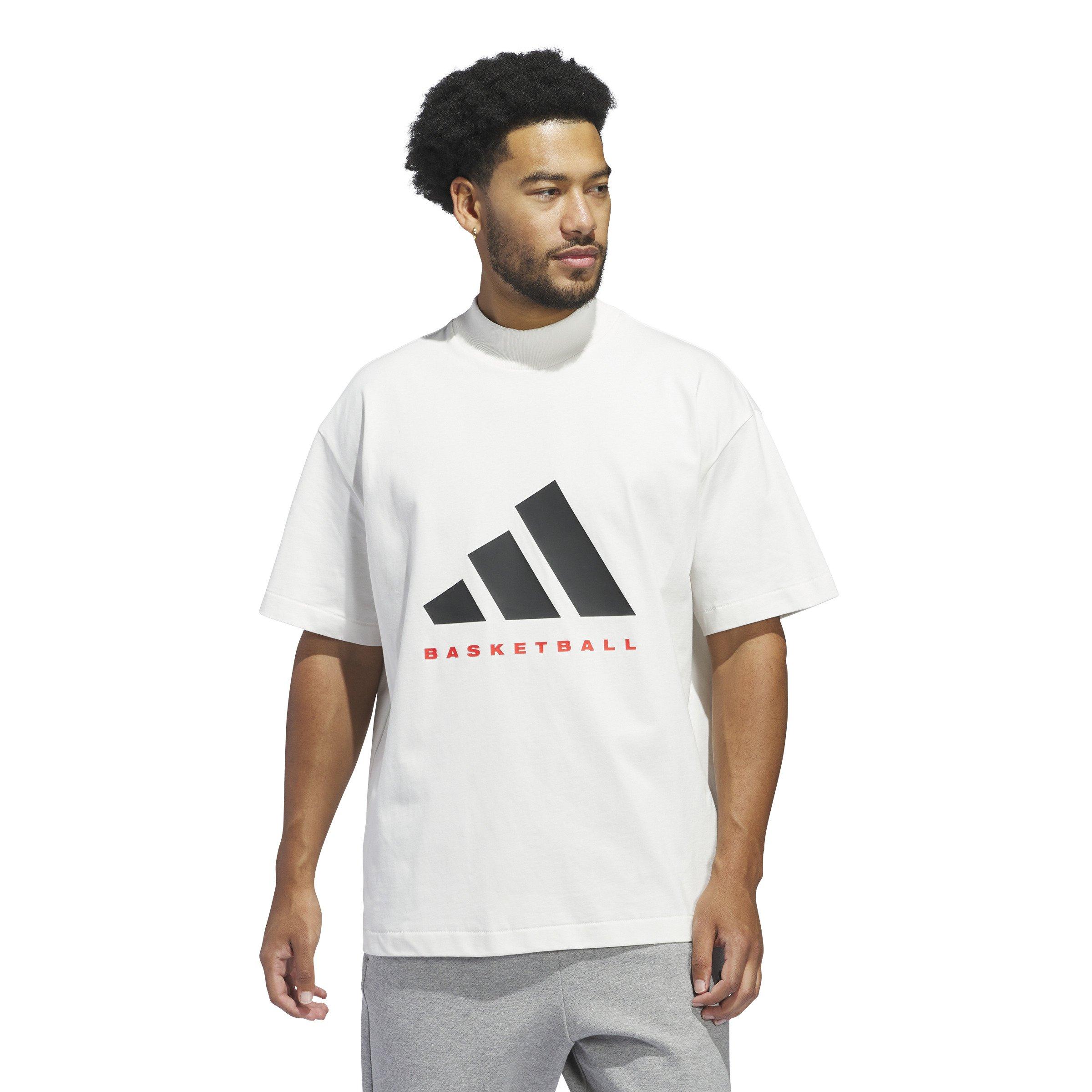 adidas Men's Basketball T-Shirt - White - WHITE