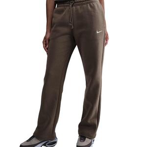 Nike Women's Sportswear Phoenix Fleece Mid-Rise Open-Hem Pants - Brown