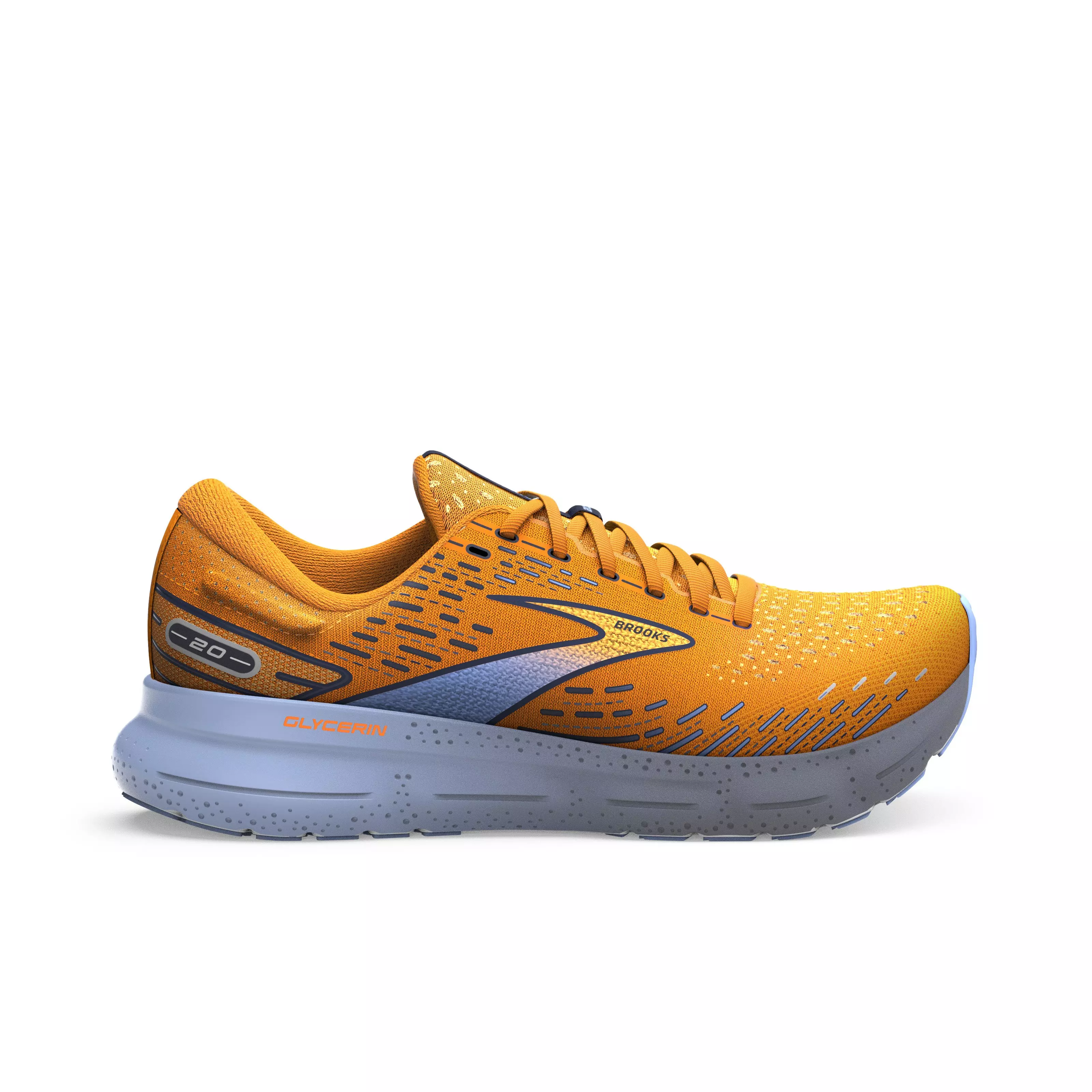 Brooks Glycerin 20 "Orange/Black/Blue" Men's Running Shoe - ORANGE/BLACK/BLUE