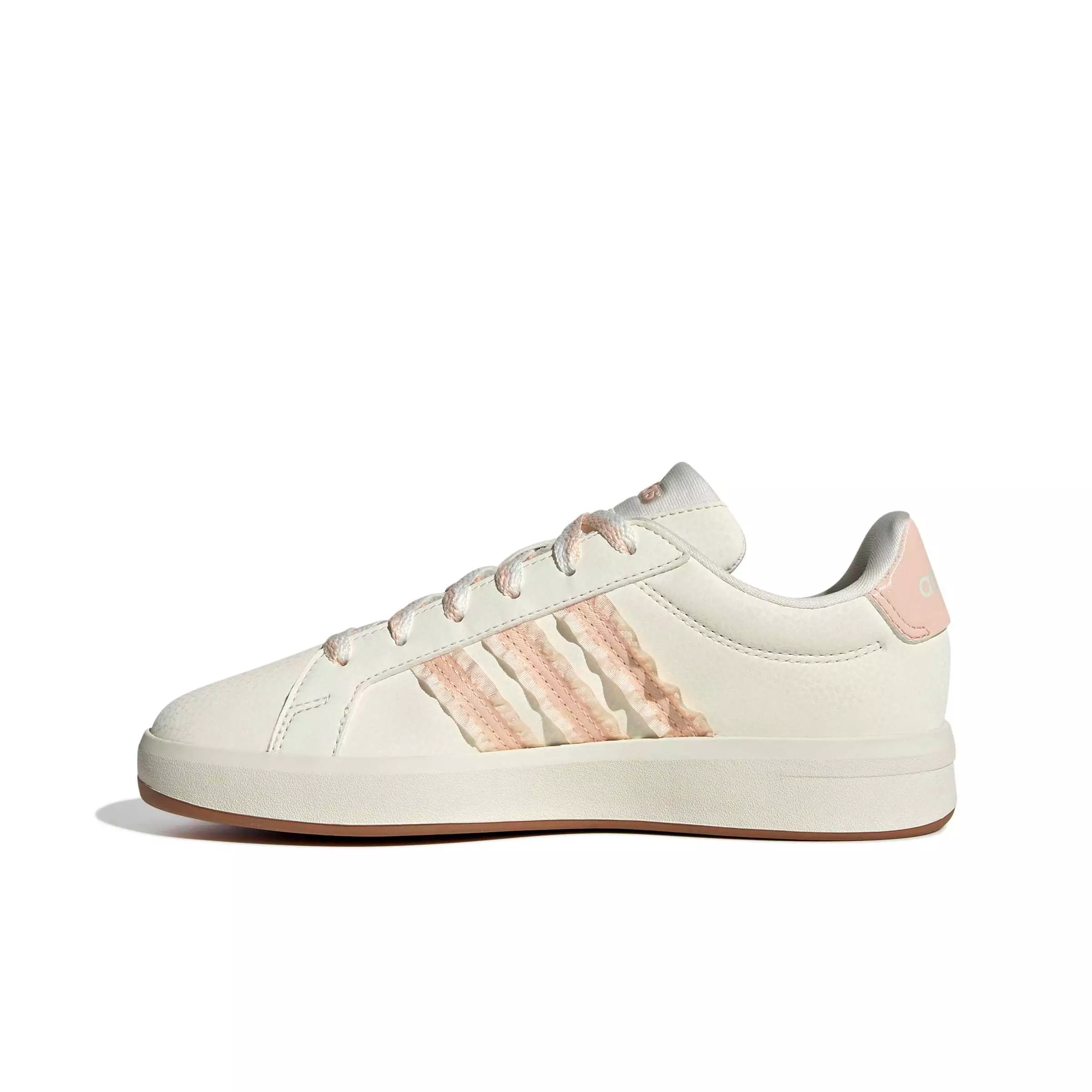 adidas Grand Court 3.0 "Core White/Blush Pink/Gum 3" Grade School Kids' Shoe - WHITE/PINK/GUM