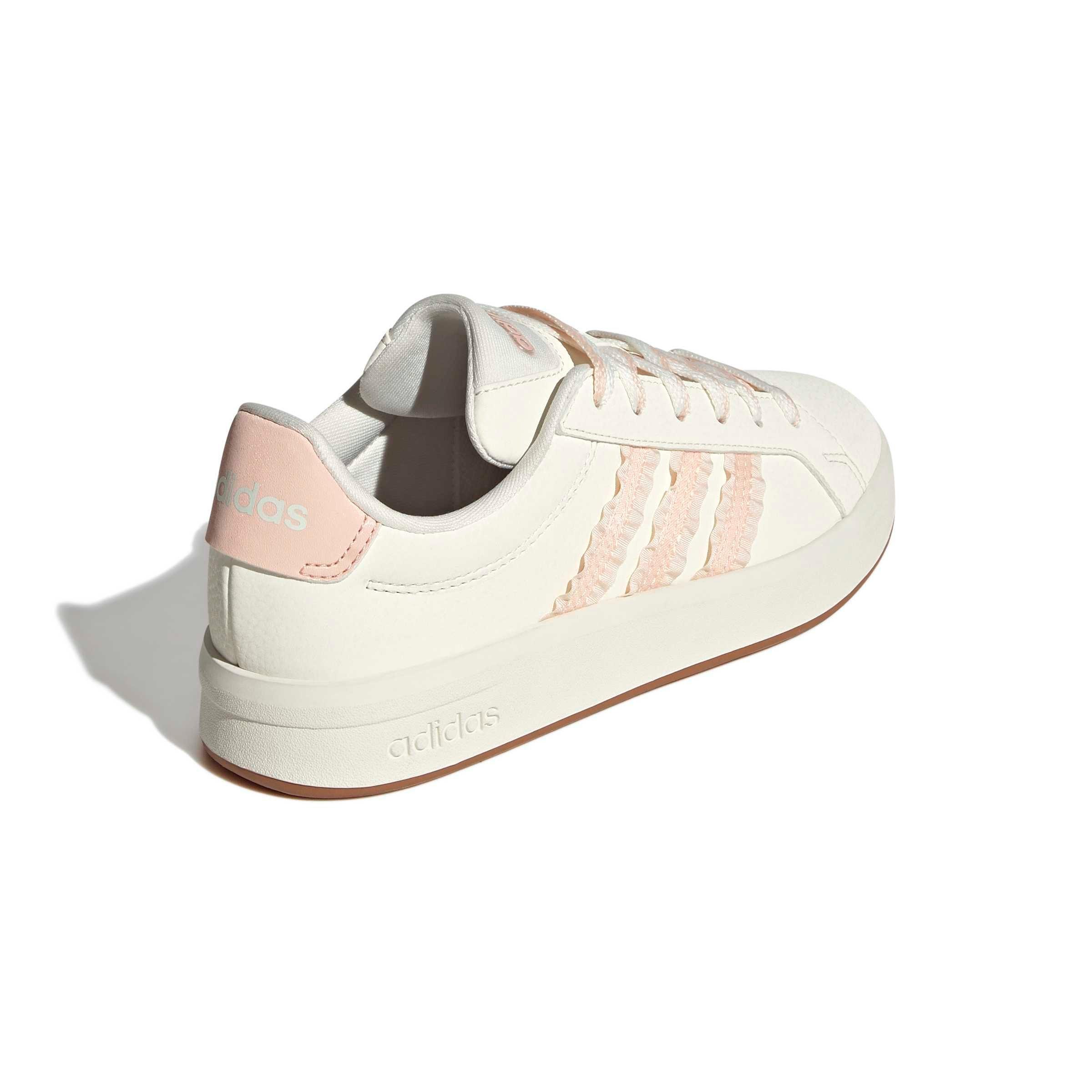 adidas Grand Court 3.0 Grade School Kids' "Core White/Blush Pink/Gum 3" Shoe