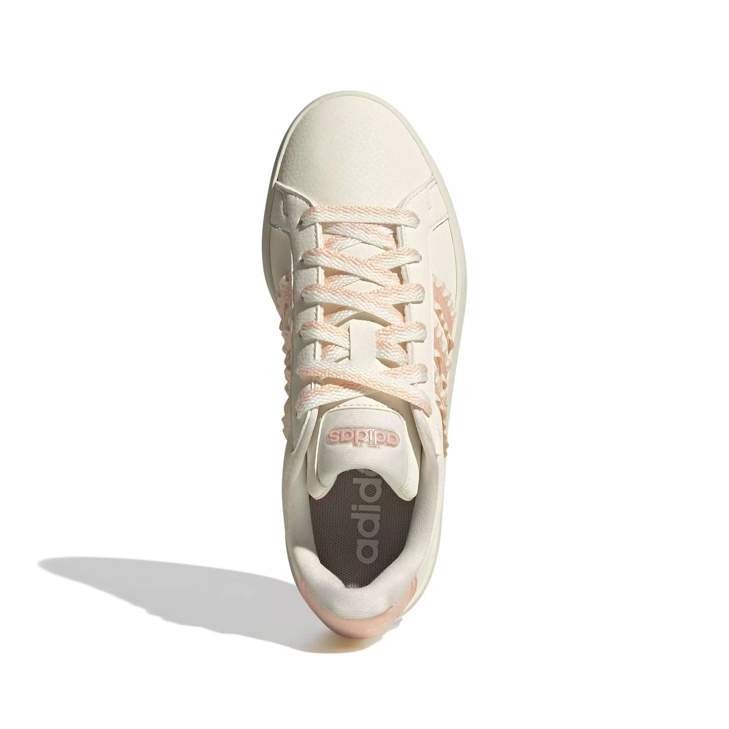 adidas Grand Court 3.0 "Core White/Blush Pink/Gum 3" Grade School Boys' Shoe - WHITE/PINK/GUM