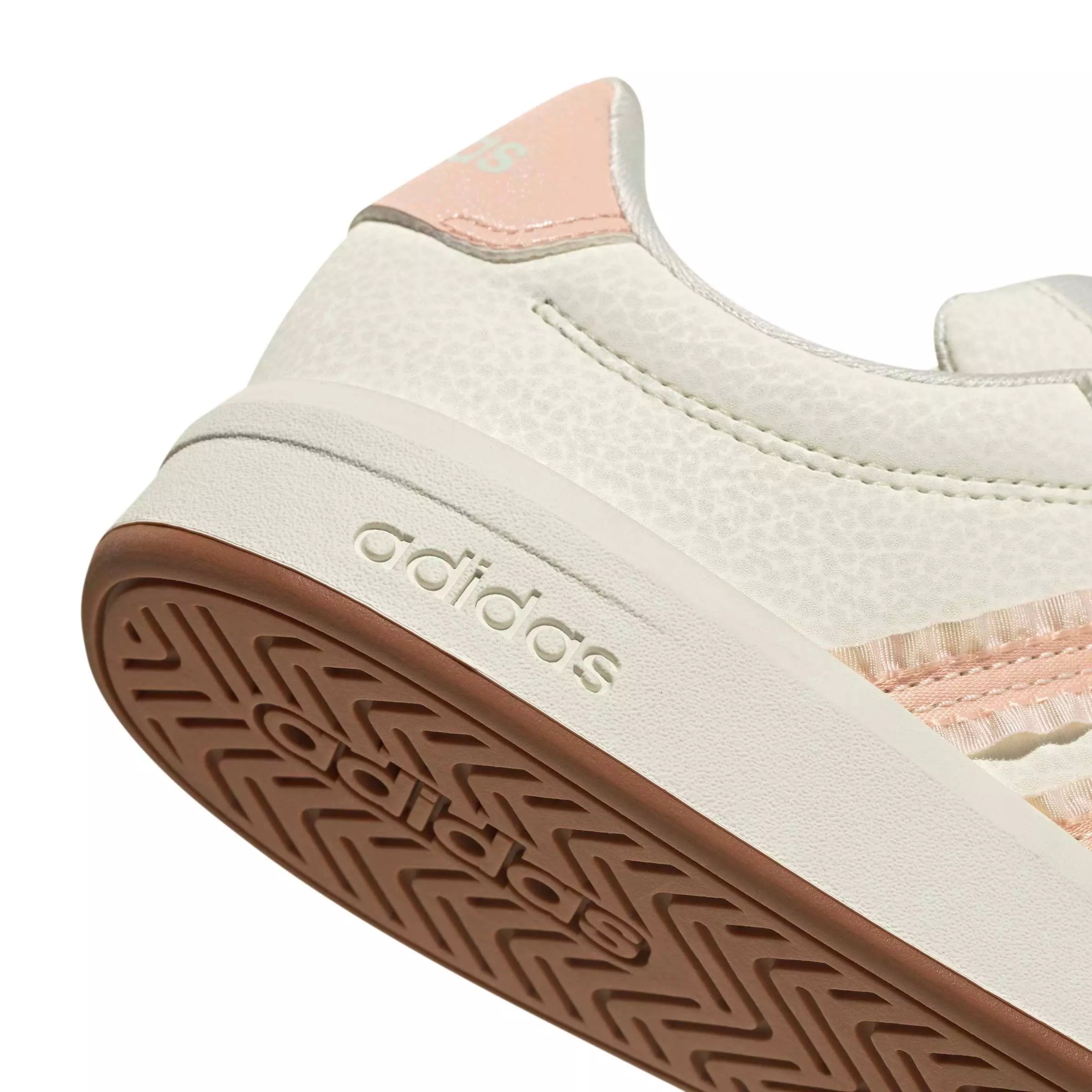 adidas Grand Court 3.0 "Core White/Blush Pink/Gum 3" Grade School Kids' Shoe - WHITE/PINK/GUM