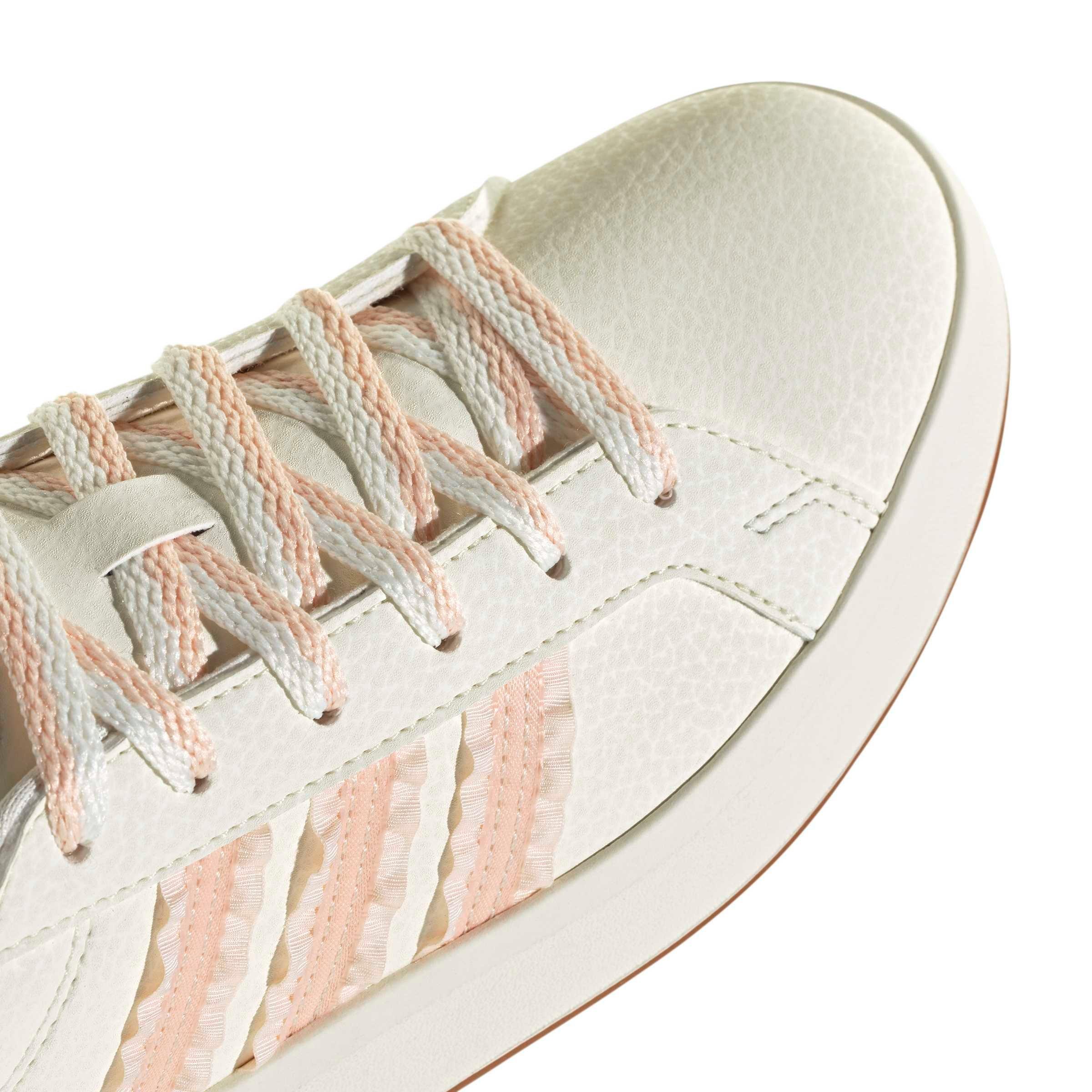 adidas Grand Court 3.0 Grade School Boys' "Core White/Blush Pink/Gum 3" Shoe