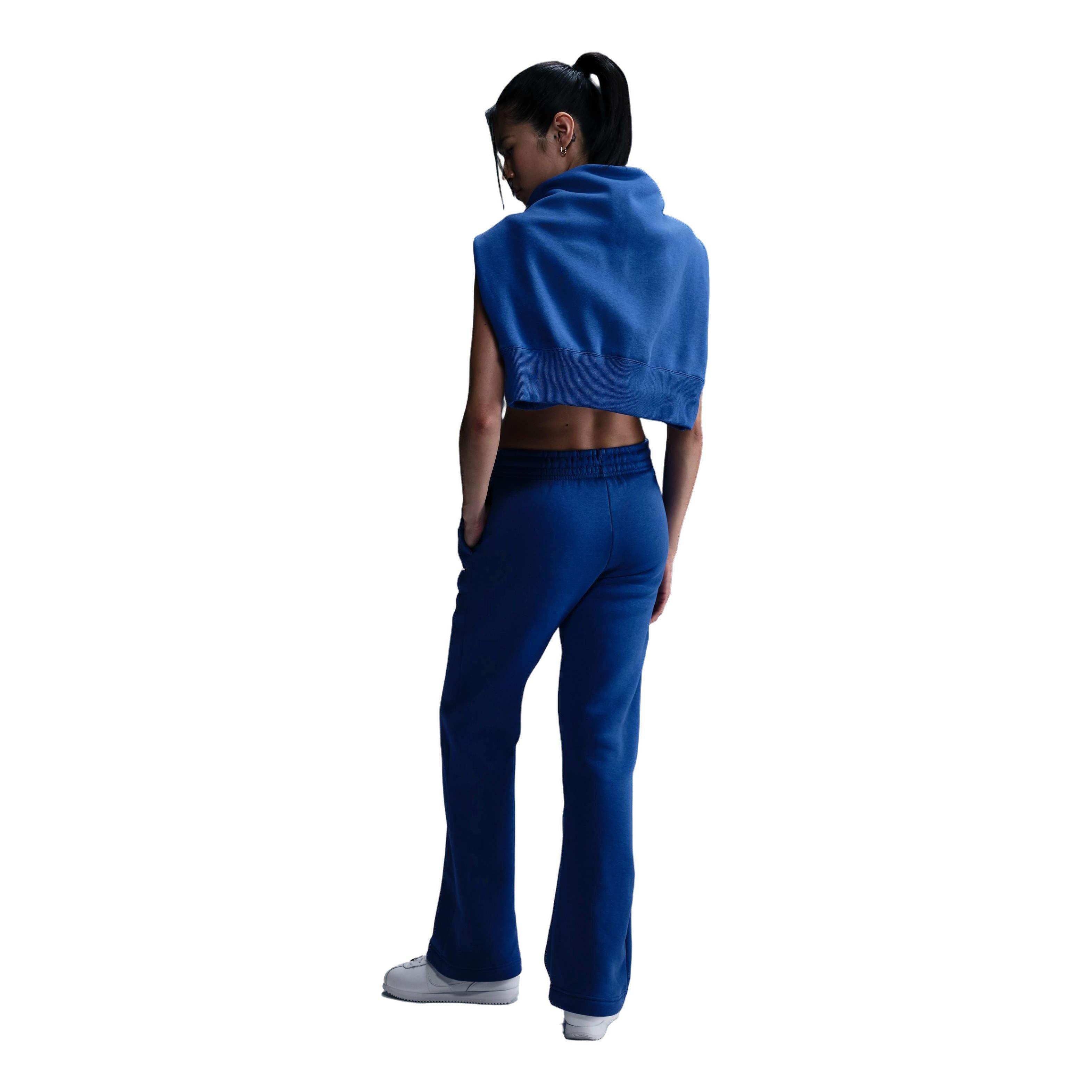 Nike Sportswear Phoenix Fleece Mid-Rise Open-Hem Women's Blue Pants