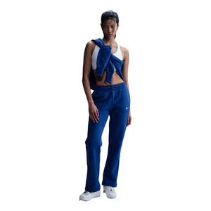 Nike Women's Sportswear Phoenix Fleece Mid-Rise Open-Hem Pants - Blue
