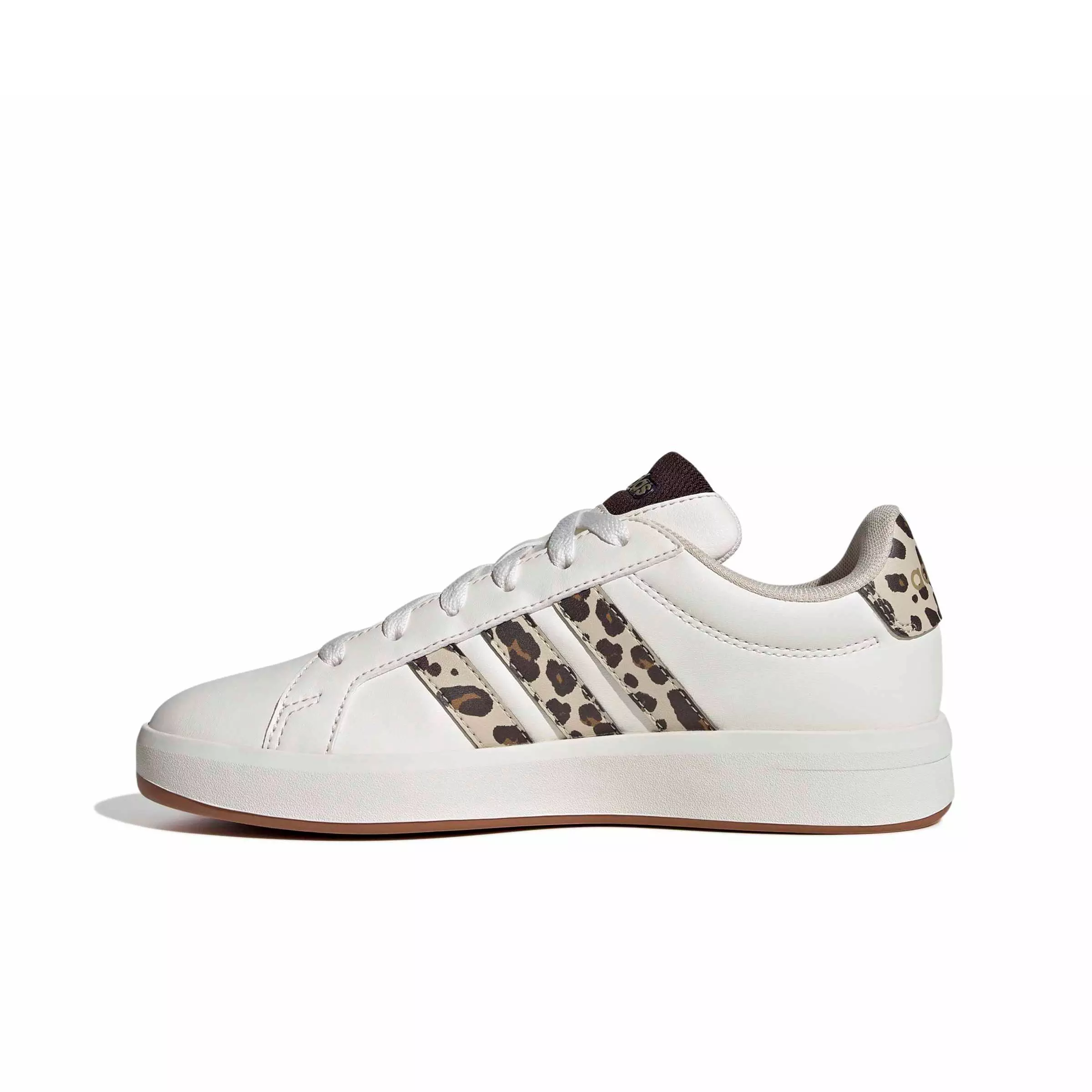 adidas Grand Court 3.0 "Core White/Crystal Linen/Aurora Coffee" Grade School Boys' Shoe - WHITE/LINEN/COFFEE