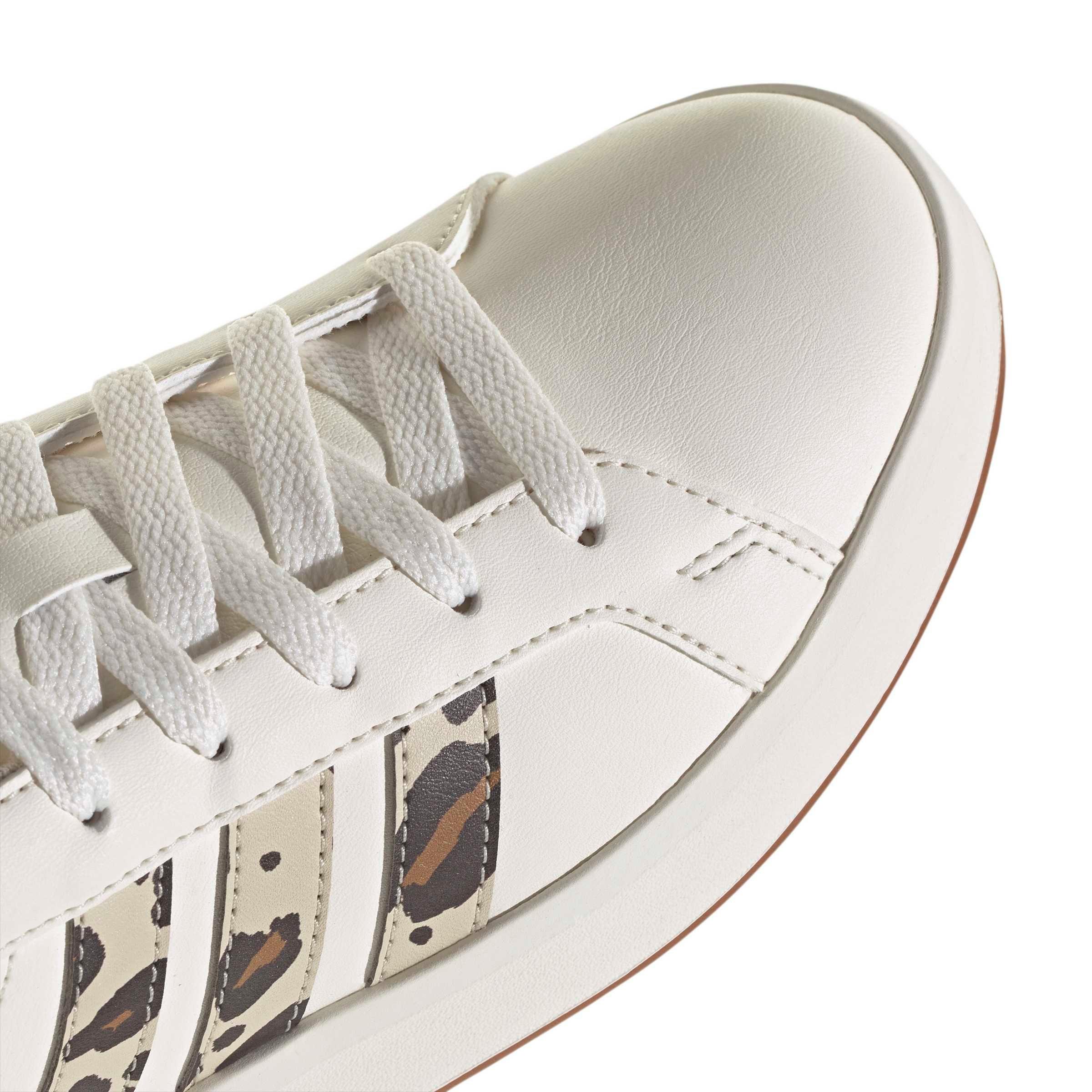 adidas Grand Court 3.0 Grade School Boys' "Core White/Crystal Linen/Aurora Coffee" Shoe