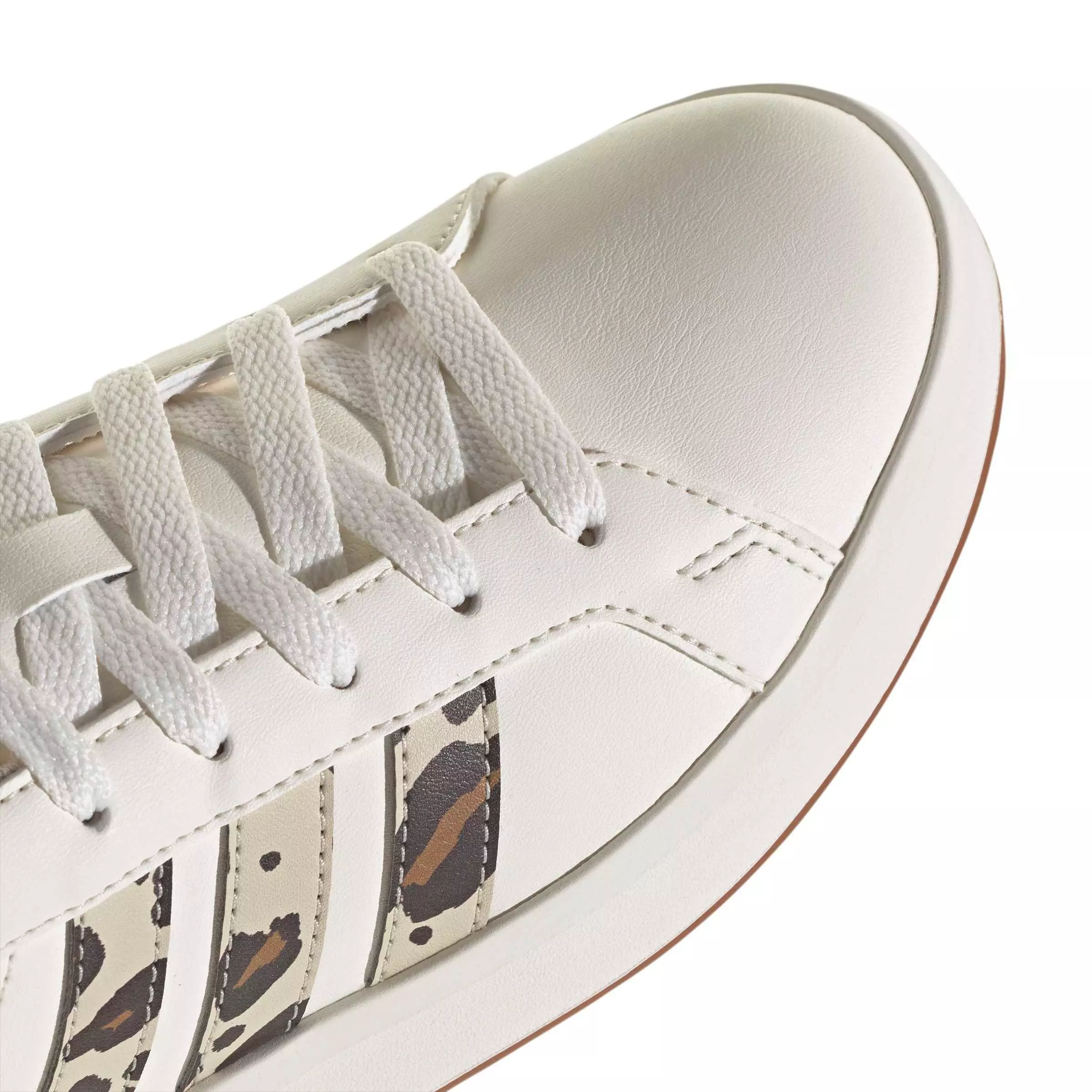 adidas Grand Court 3.0 "Core White/Crystal Linen/Aurora Coffee" Grade School Boys' Shoe - WHITE/LINEN/COFFEE