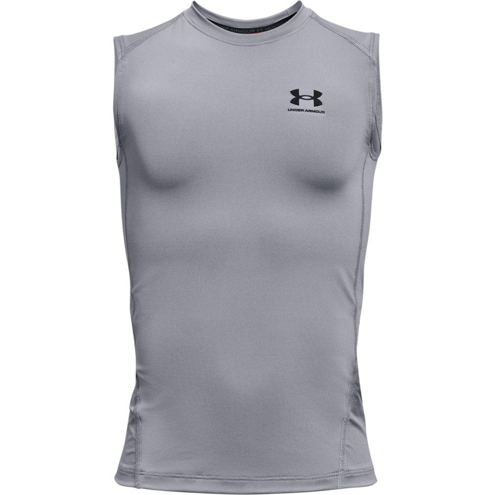 Under Armour Boys' HeatGear&reg; Sleeveless Tee - SILVER/BLACK Thumbnail View 1