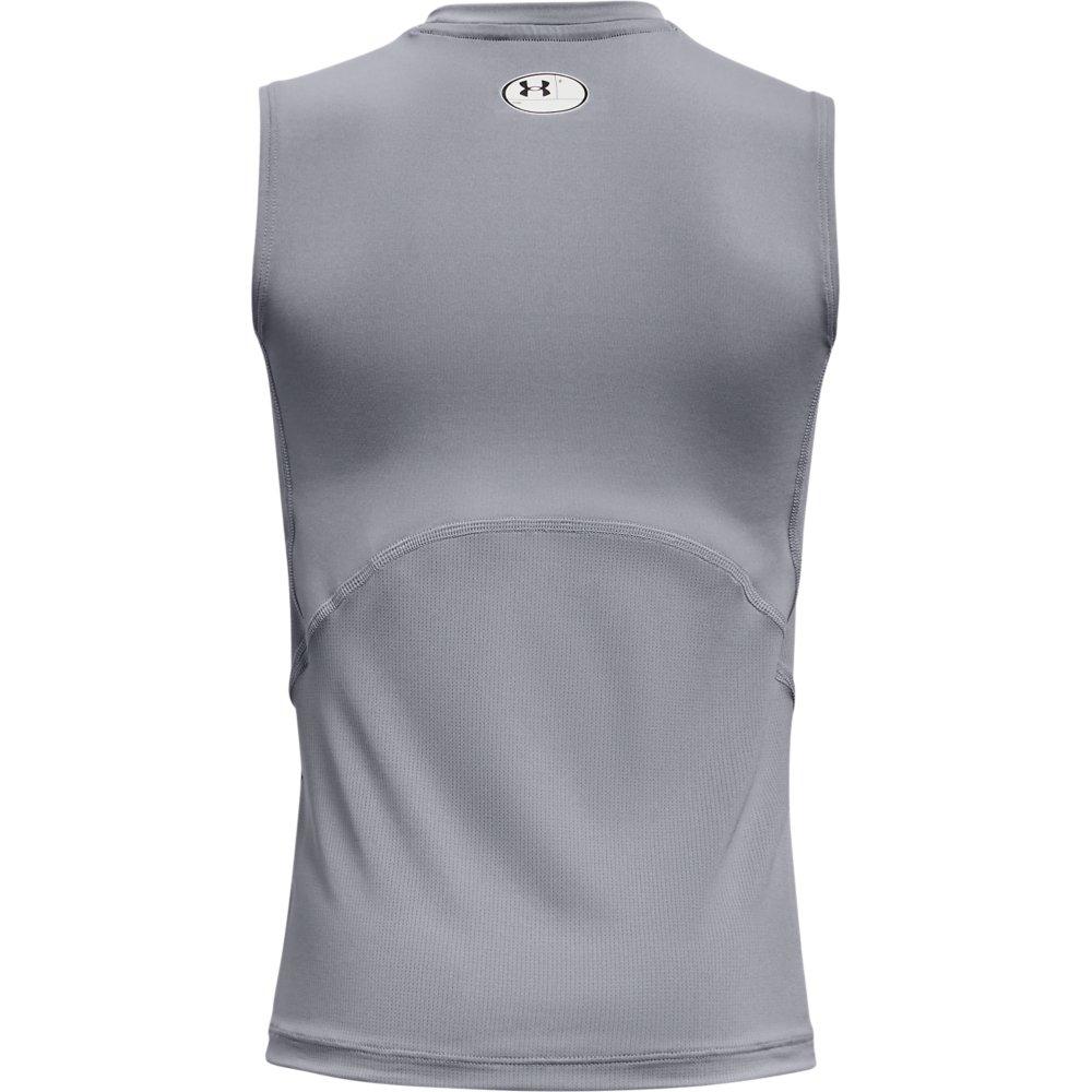 Under Armour Boys' HeatGear&reg; Sleeveless Tee - SILVER/BLACK Thumbnail View 2