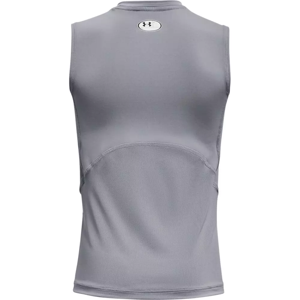 Under Armour Boys' HeatGear® Sleeveless Tee - SILVER/BLACK