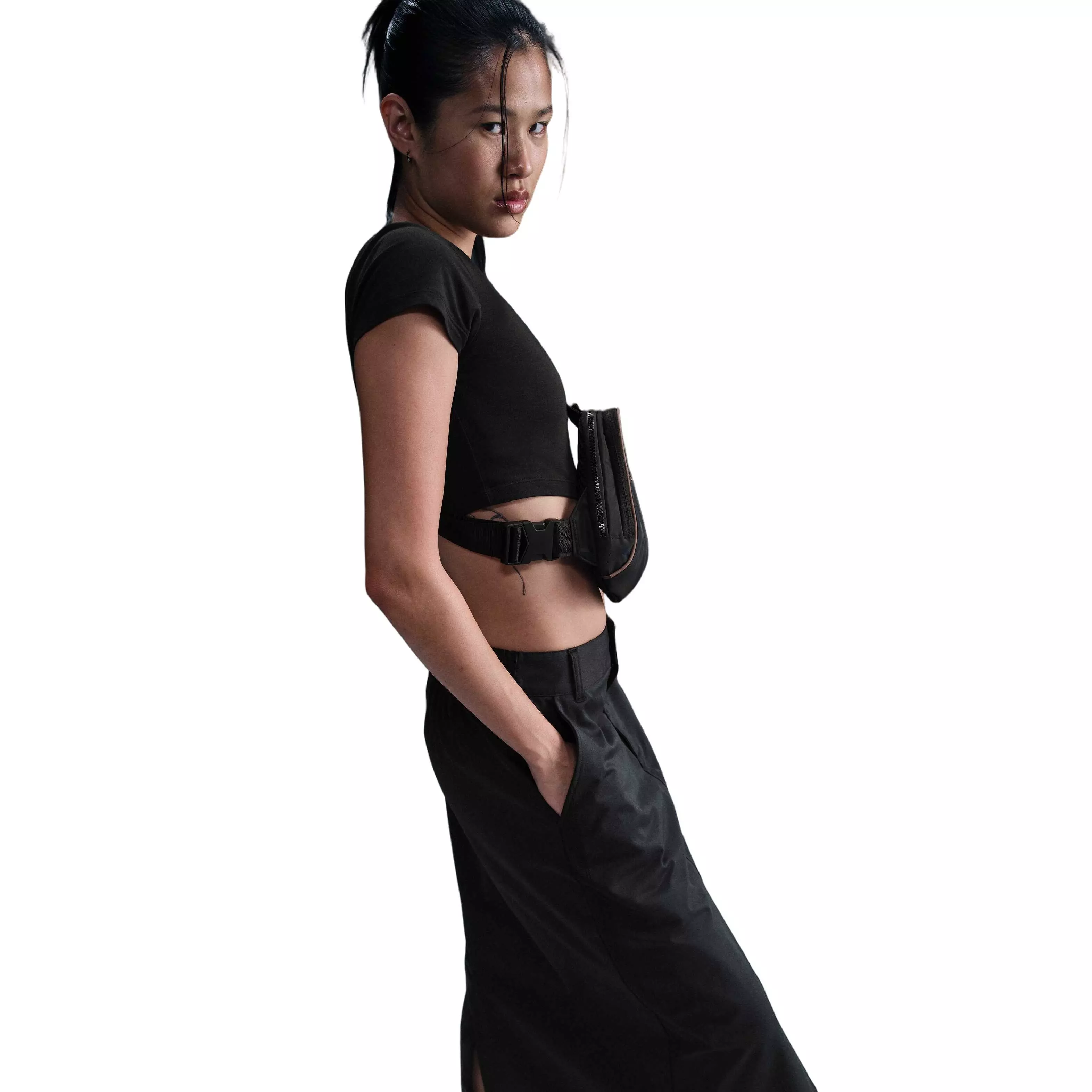 Nike Women's Sportswear Collection Twill Skirt-Black - BLACK