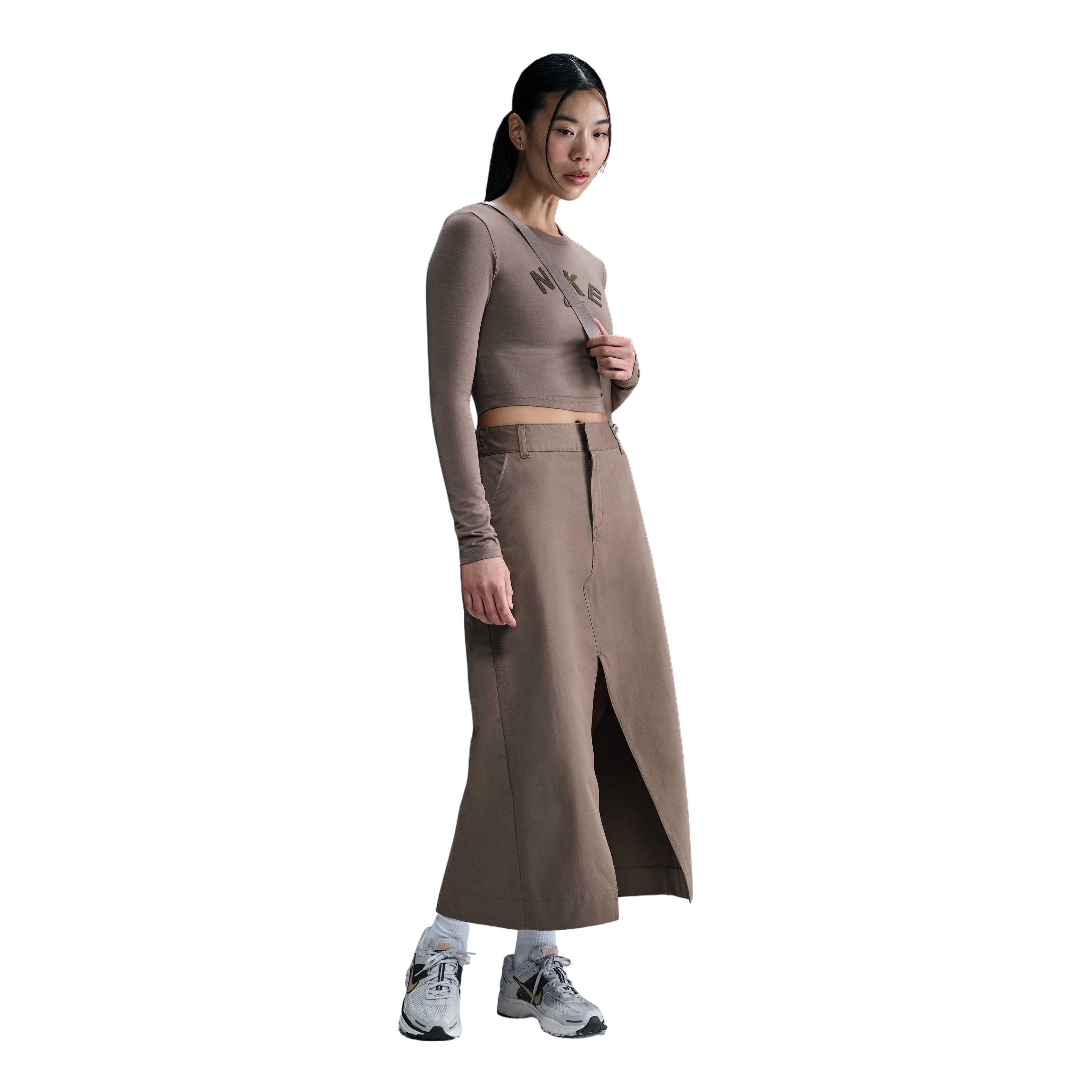 Nike Women's Sportswear Collection Twill Skirt-Brown - BROWN Thumbnail View 1