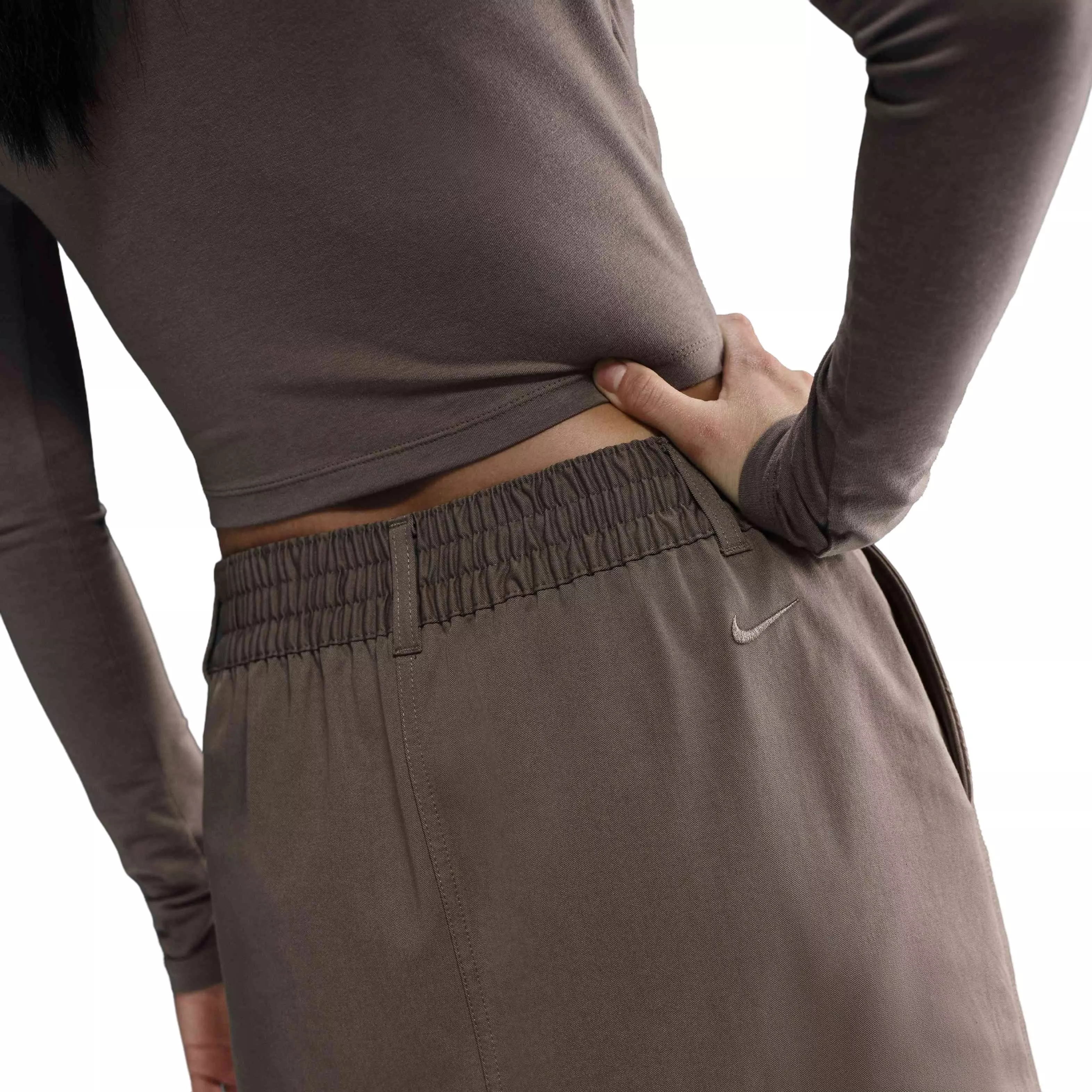 Nike Women's Sportswear Collection Twill Skirt-Brown - BROWN