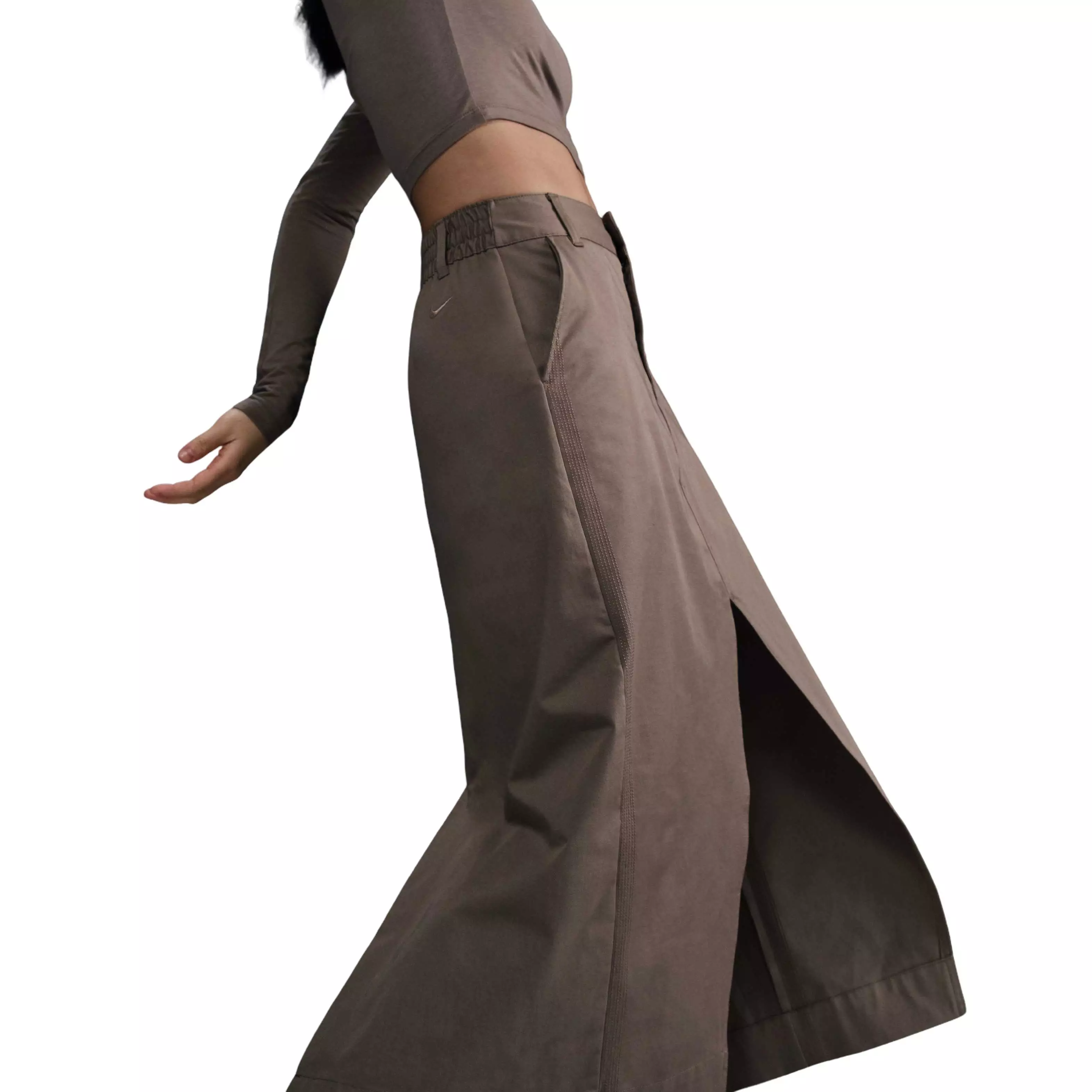 Nike Women's Sportswear Collection Twill Skirt-Brown - BROWN