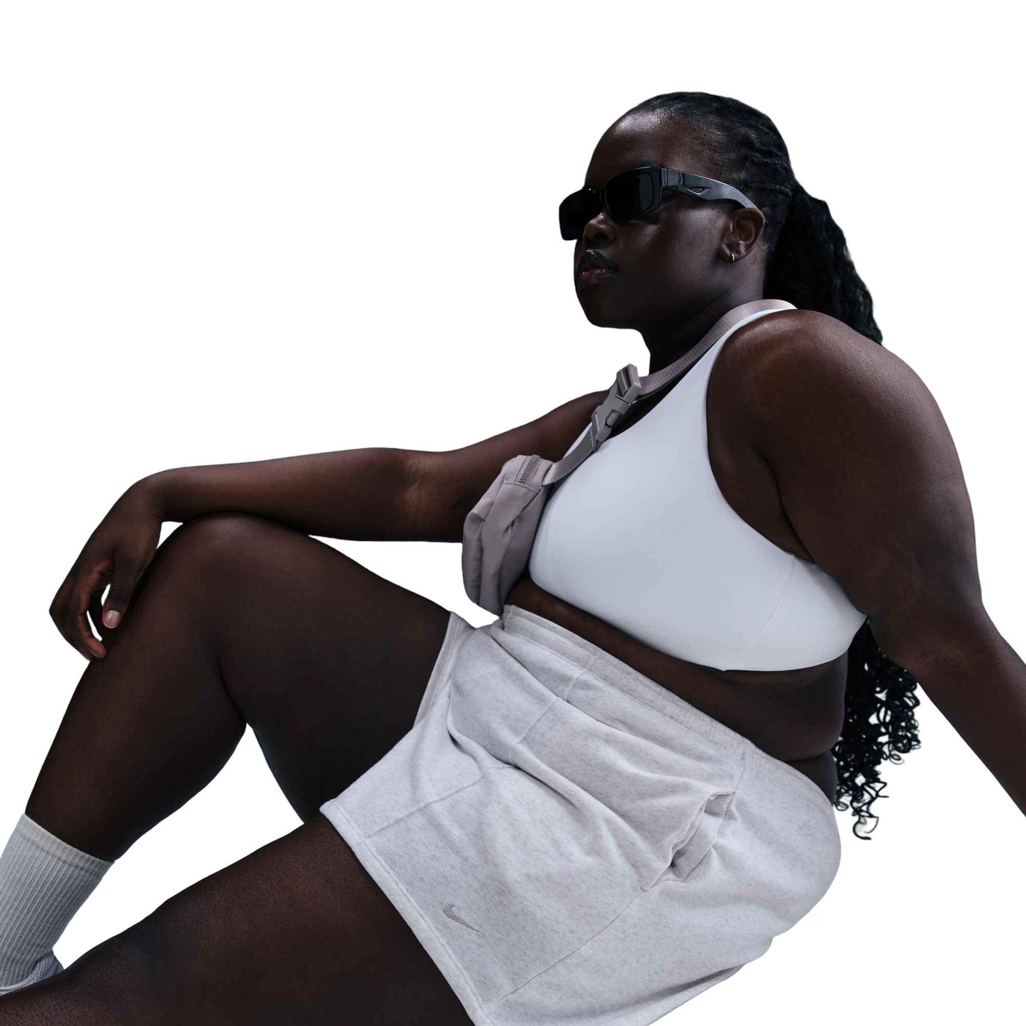 Nike Women's Sportswear Chill French Terry MR 4" Terry Shorts -Birch Heather - BIRCH HEATHER Thumbnail View 3