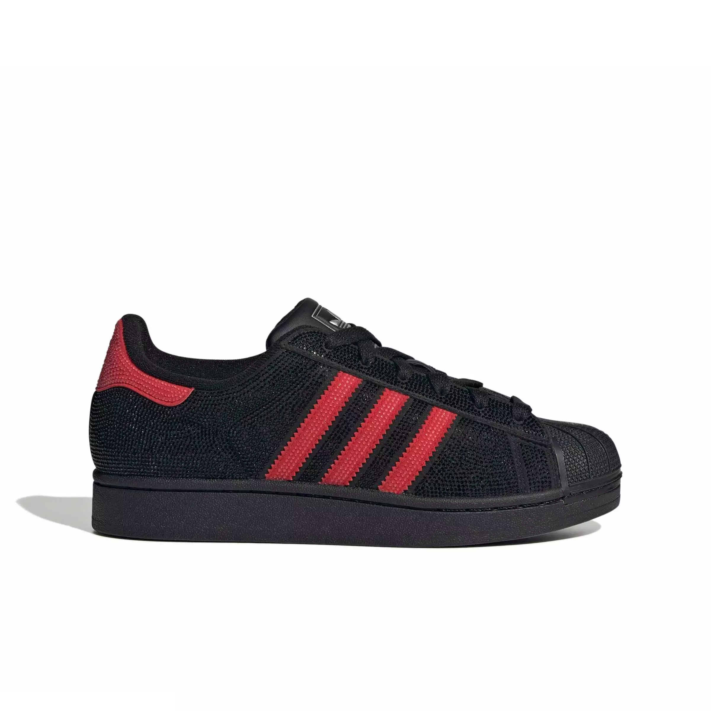 adidas Originals Superstar II "Core Black/Better Scarlet/Silver Metallic" Women's Shoe - BLACK/SCARLET/SILVER