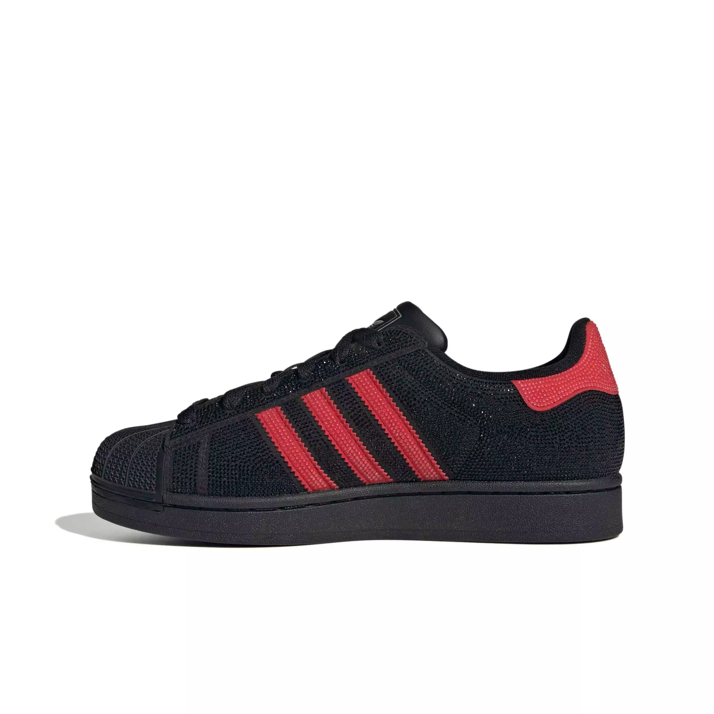 adidas Originals Superstar II "Core Black/Better Scarlet/Silver Metallic" Women's Shoe - BLACK/SCARLET/SILVER