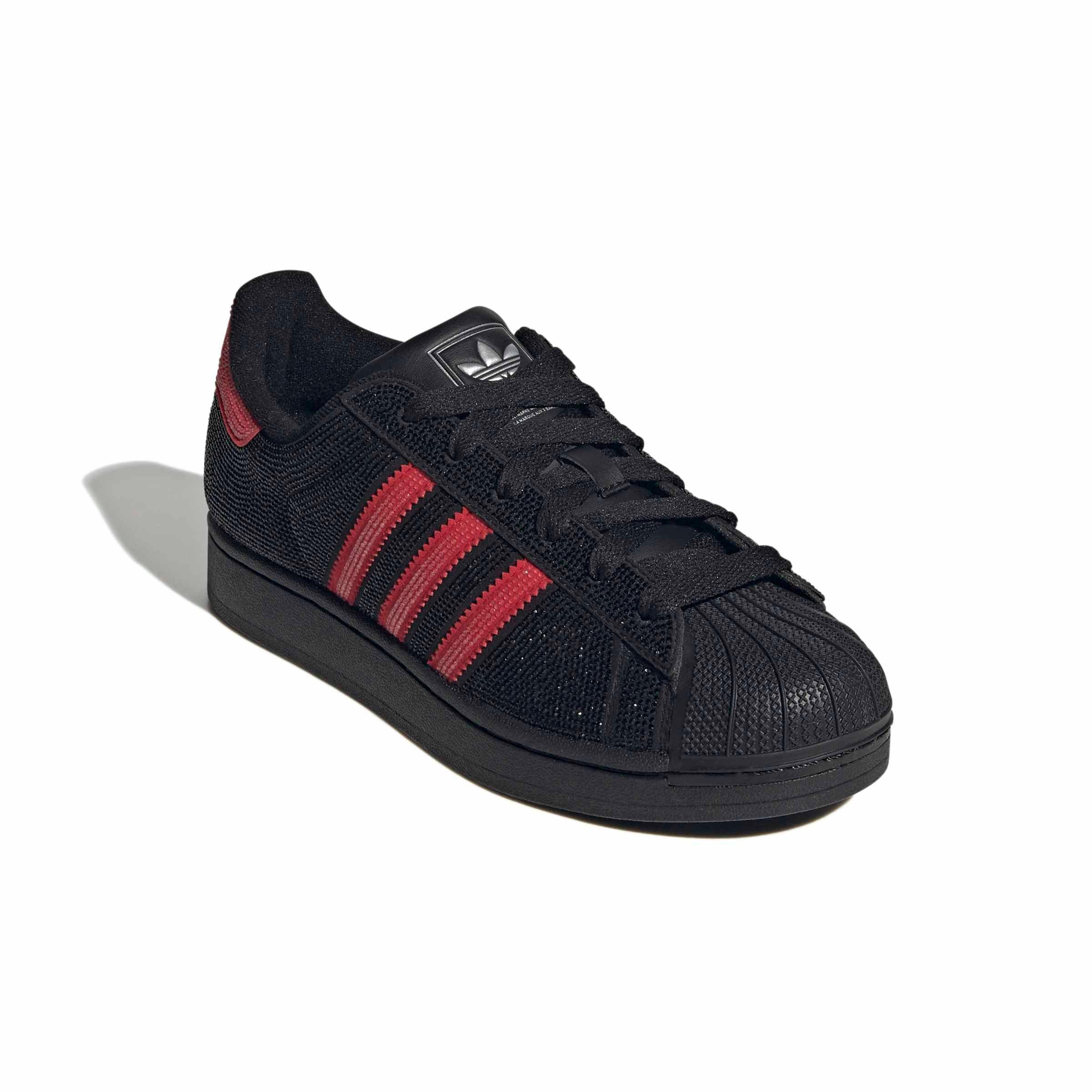 adidas Originals Superstar II "Core Black/Better Scarlet/Silver Metallic" Women's Shoe - BLACK/SCARLET/SILVER