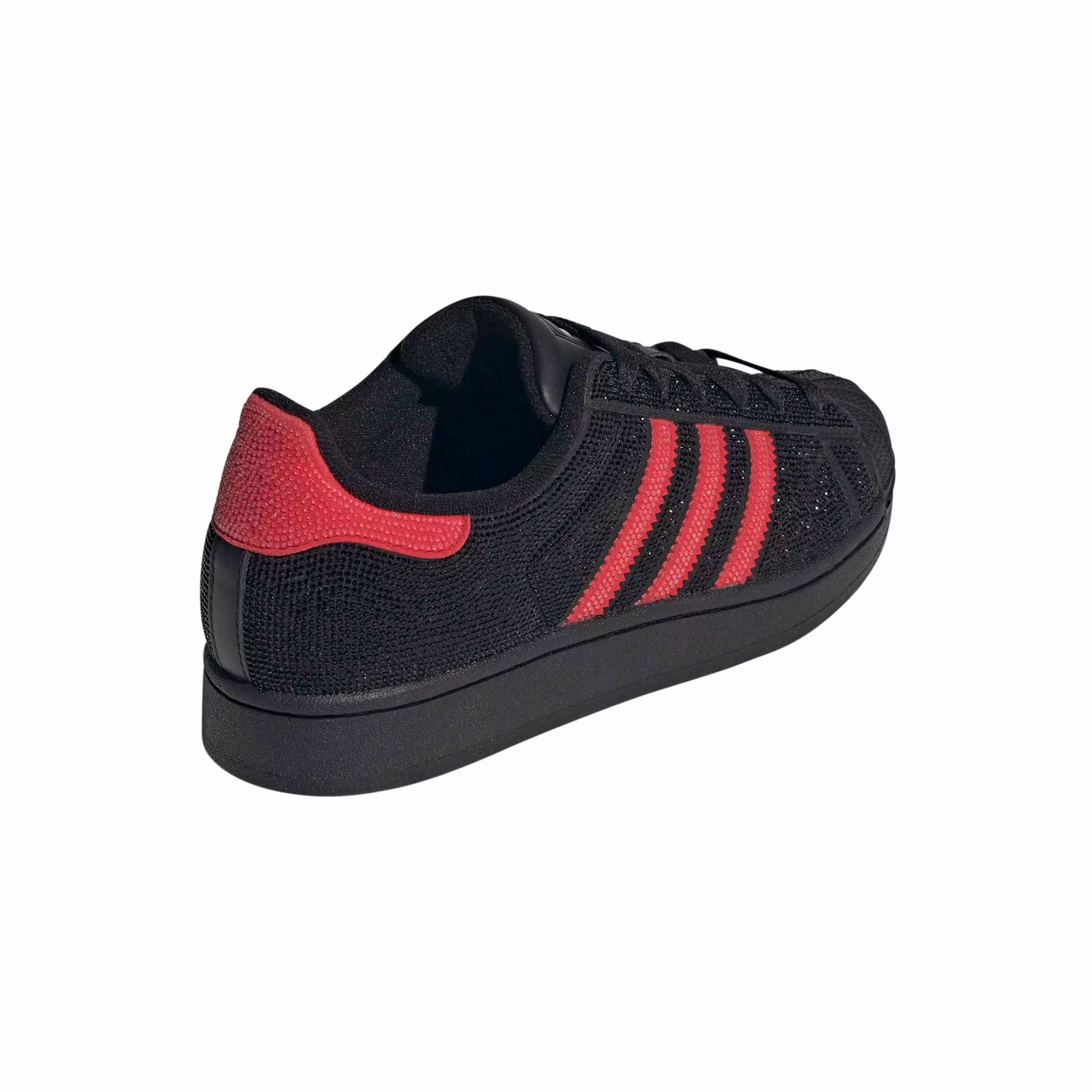 adidas Originals Superstar II "Core Black/Better Scarlet/Silver Metallic" Women's Shoe - BLACK/SCARLET/SILVER