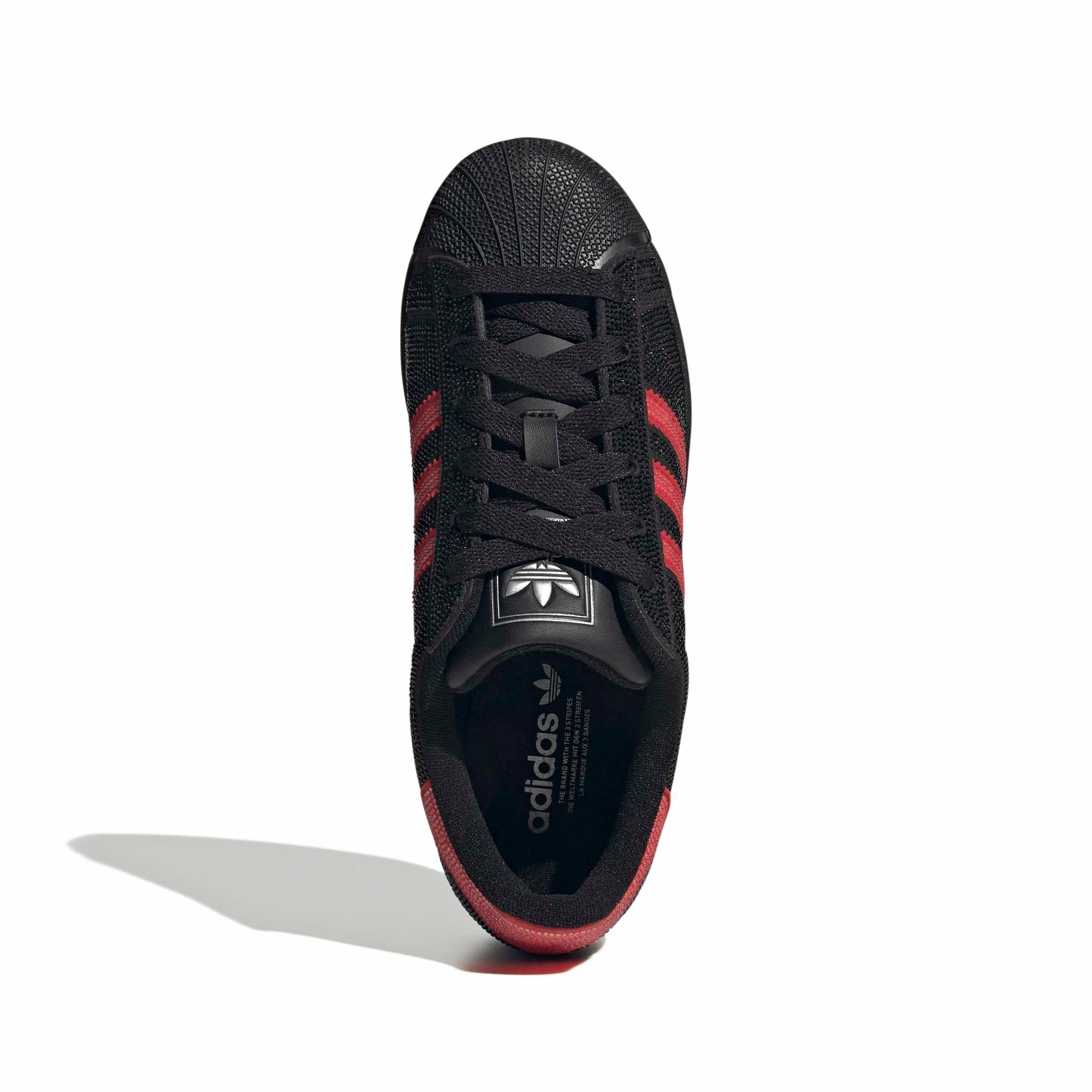 adidas Originals Superstar II "Core Black/Better Scarlet/Silver Metallic" Women's Shoe - BLACK/SCARLET/SILVER