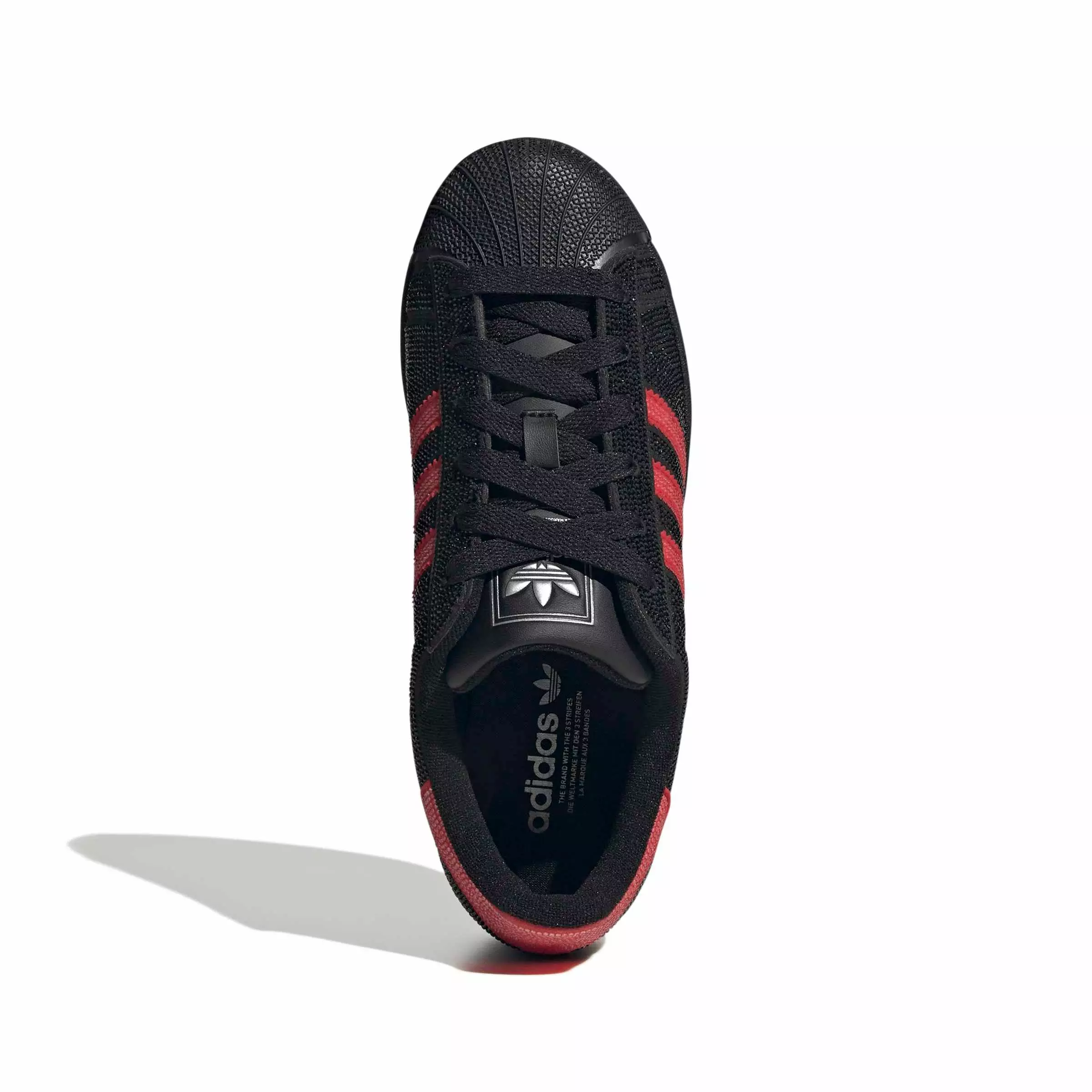 adidas Originals Superstar II "Core Black/Better Scarlet/Silver Metallic" Women's Shoe - BLACK/SCARLET/SILVER