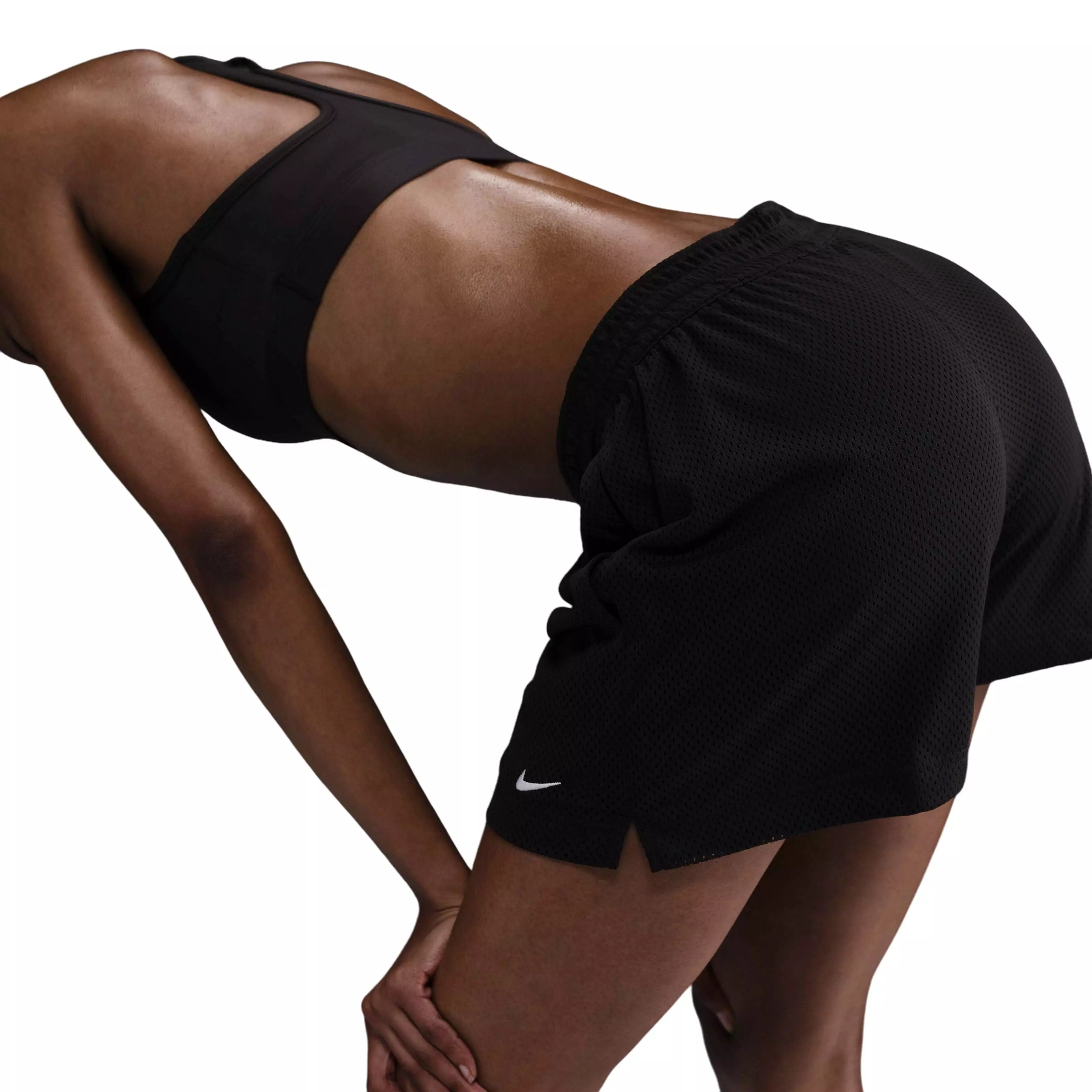 Nike Women's Essential Dri-FIT Mesh Basketball Shorts - Black - BLACK