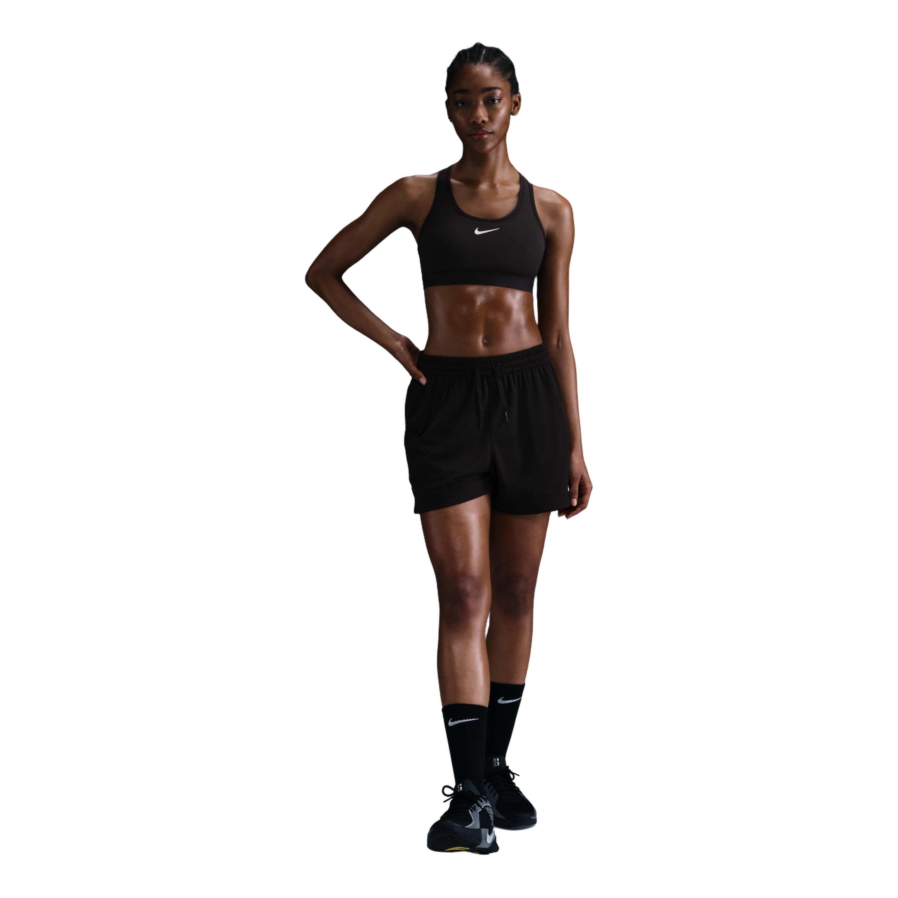 Nike Women's Essential Dri-FIT Mesh Basketball Shorts - Black - BLACK Thumbnail View 3