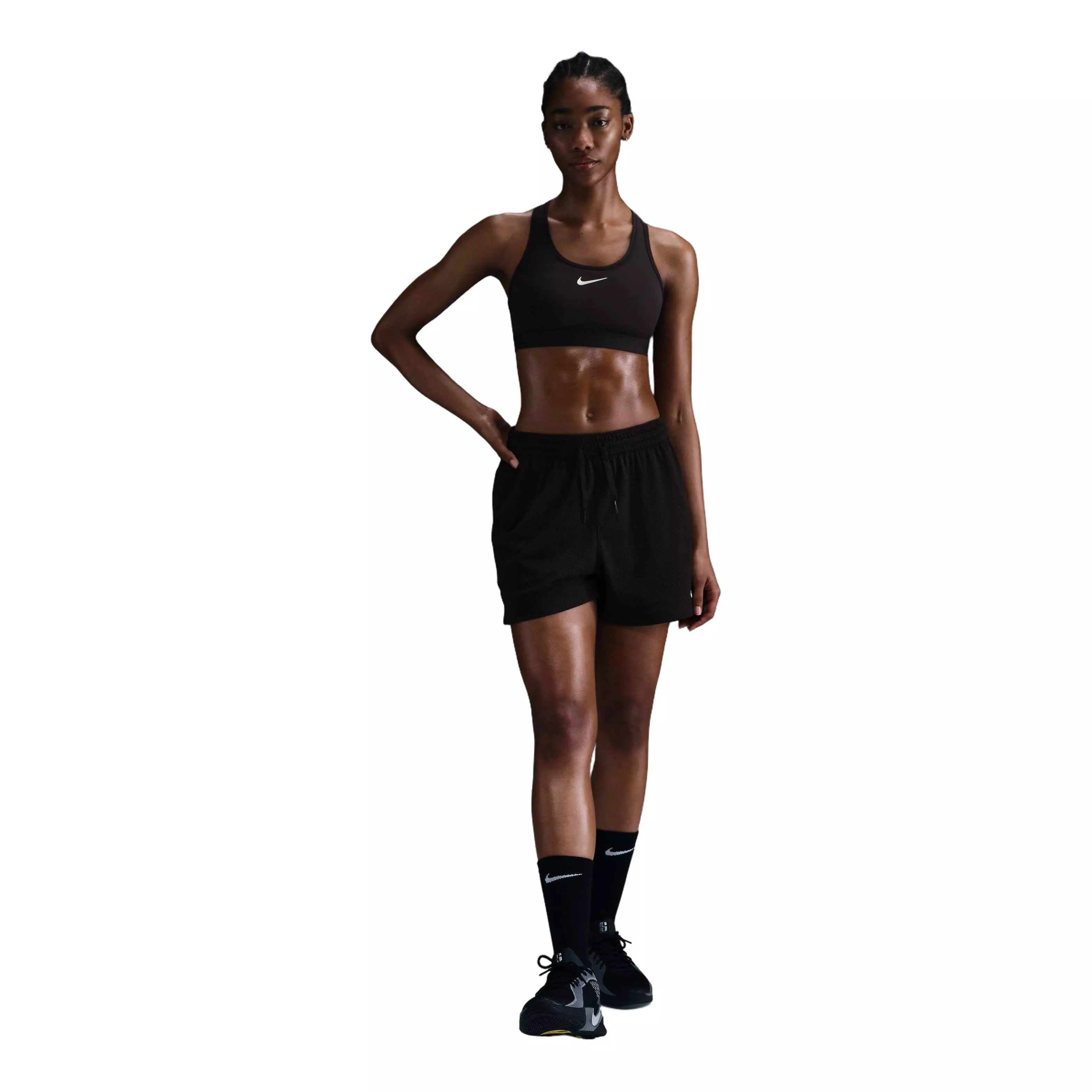 Nike Women's Essential Dri-FIT Mesh Basketball Shorts - Black - BLACK