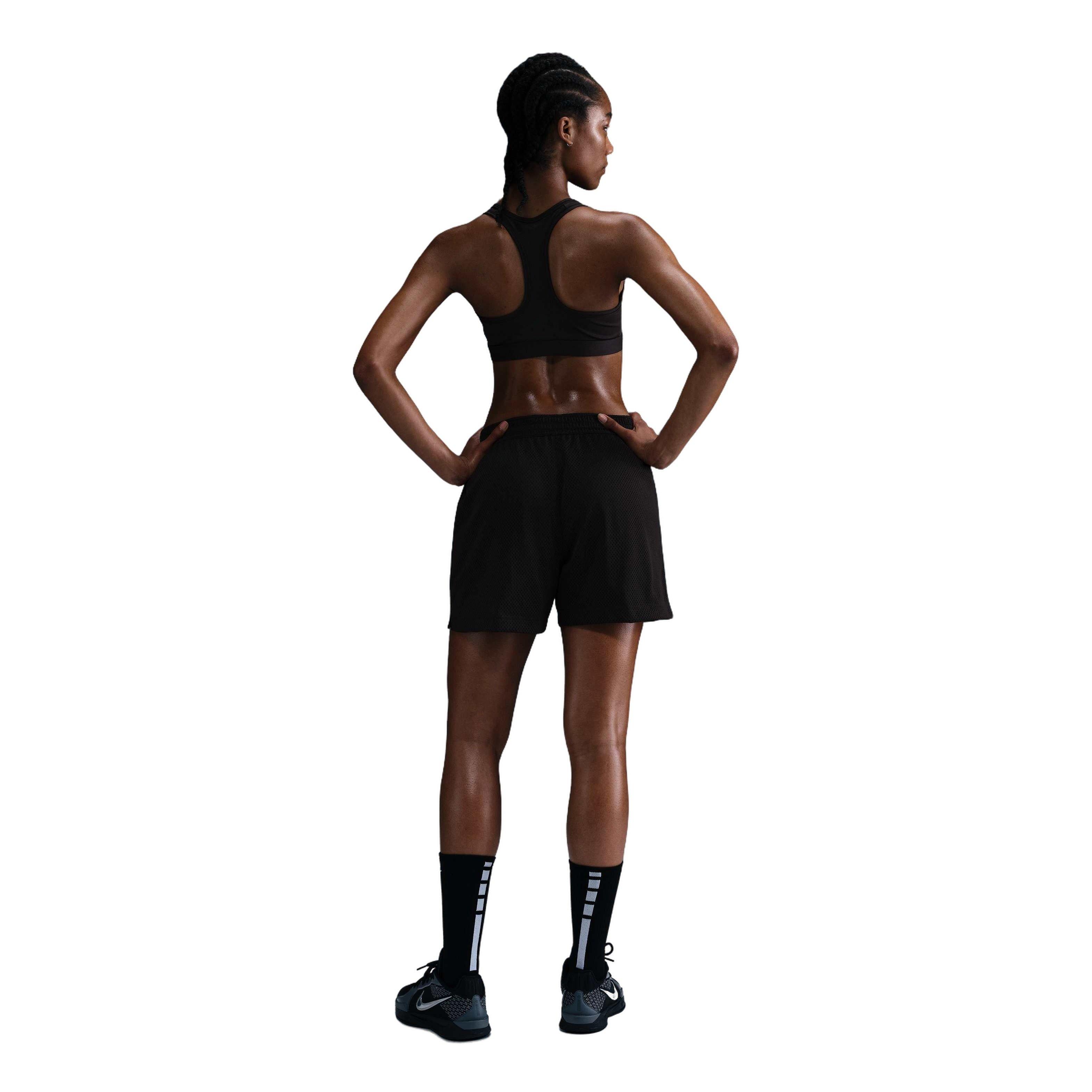 Nike Women's Essential Dri-FIT Mesh Basketball Shorts - Black - BLACK Thumbnail View 4