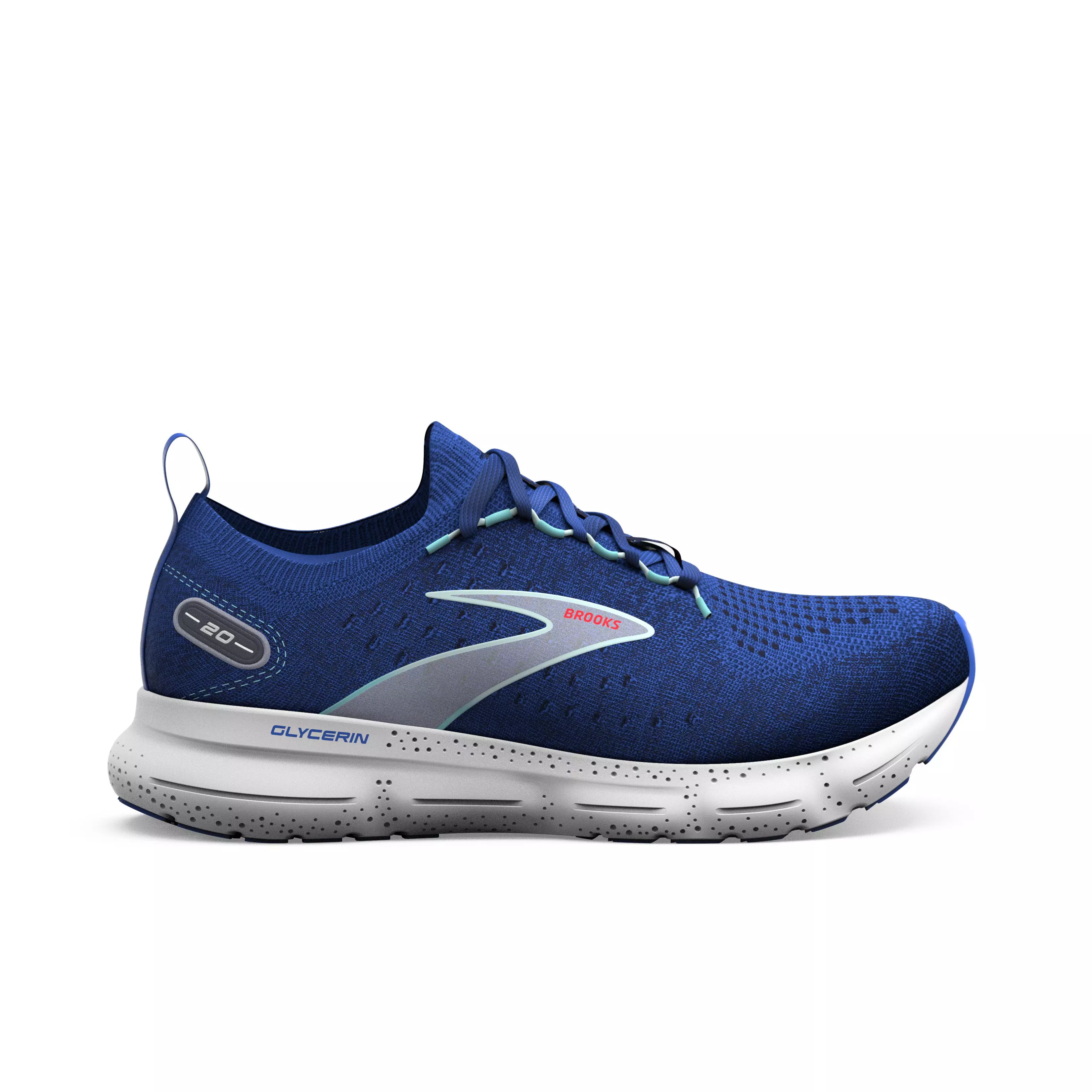 Brooks Glycerin StealthFit 20 "Blue/Silver/Light Blue" Men's Running Shoe - BLUE/SILVER/LT BLUE