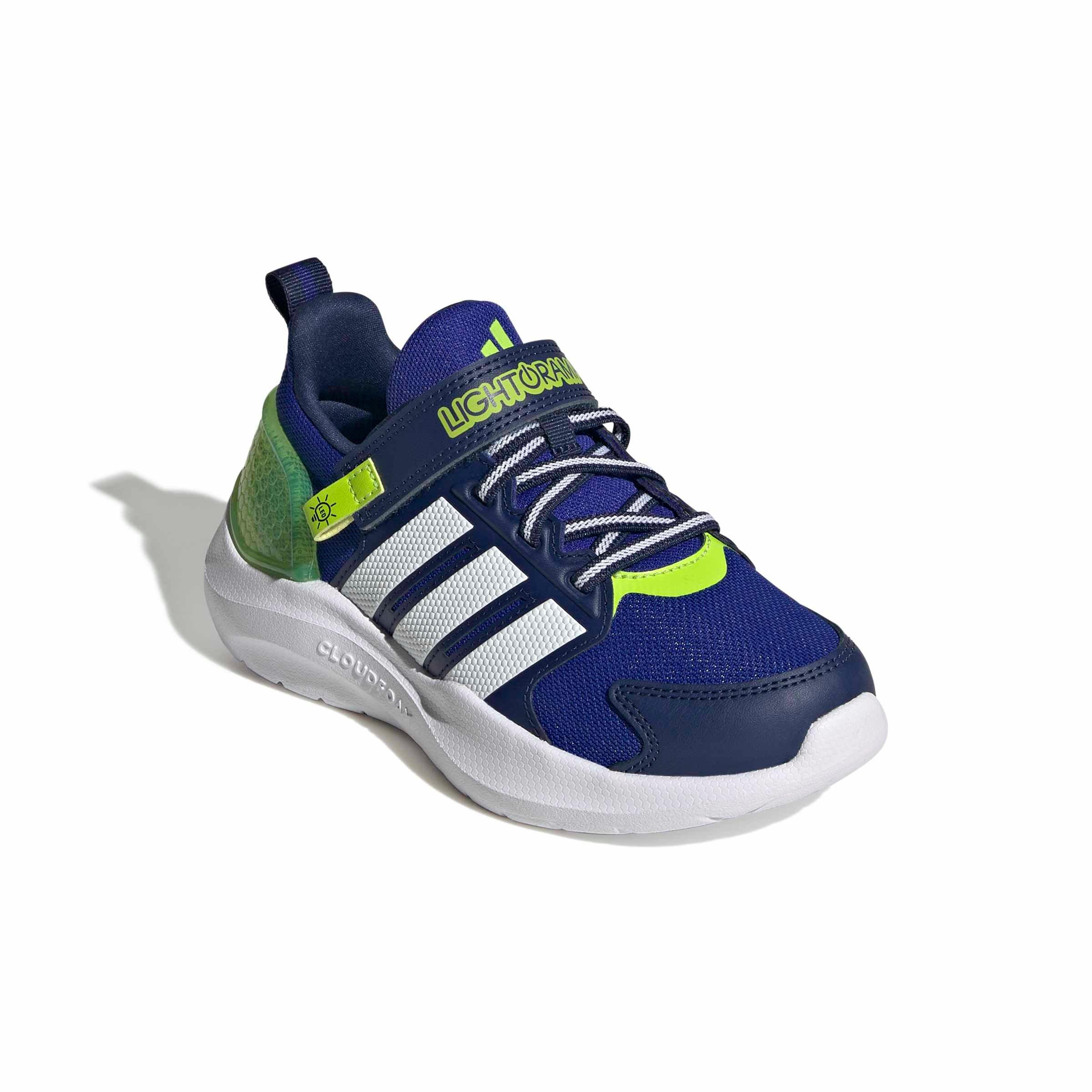 adidas Lightorama "Lucid Blue/Ftwr White/Solar Slime" Preschool Boys' Shoe - BLUE/WHITE/SLIME Thumbnail View 3