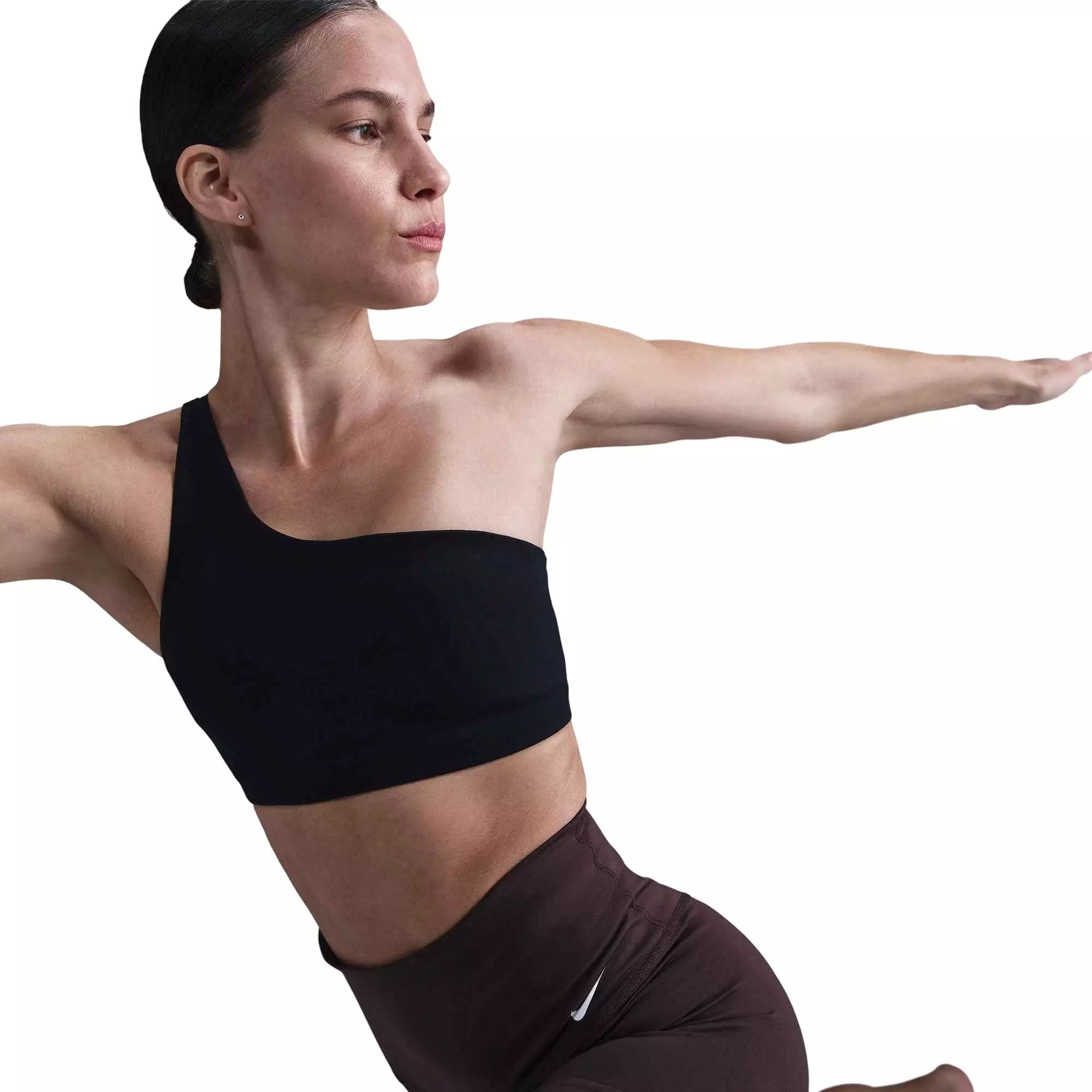 Nike Women's Zenvy Asym Light-Support Padded Sports Bra - Black - BLACK