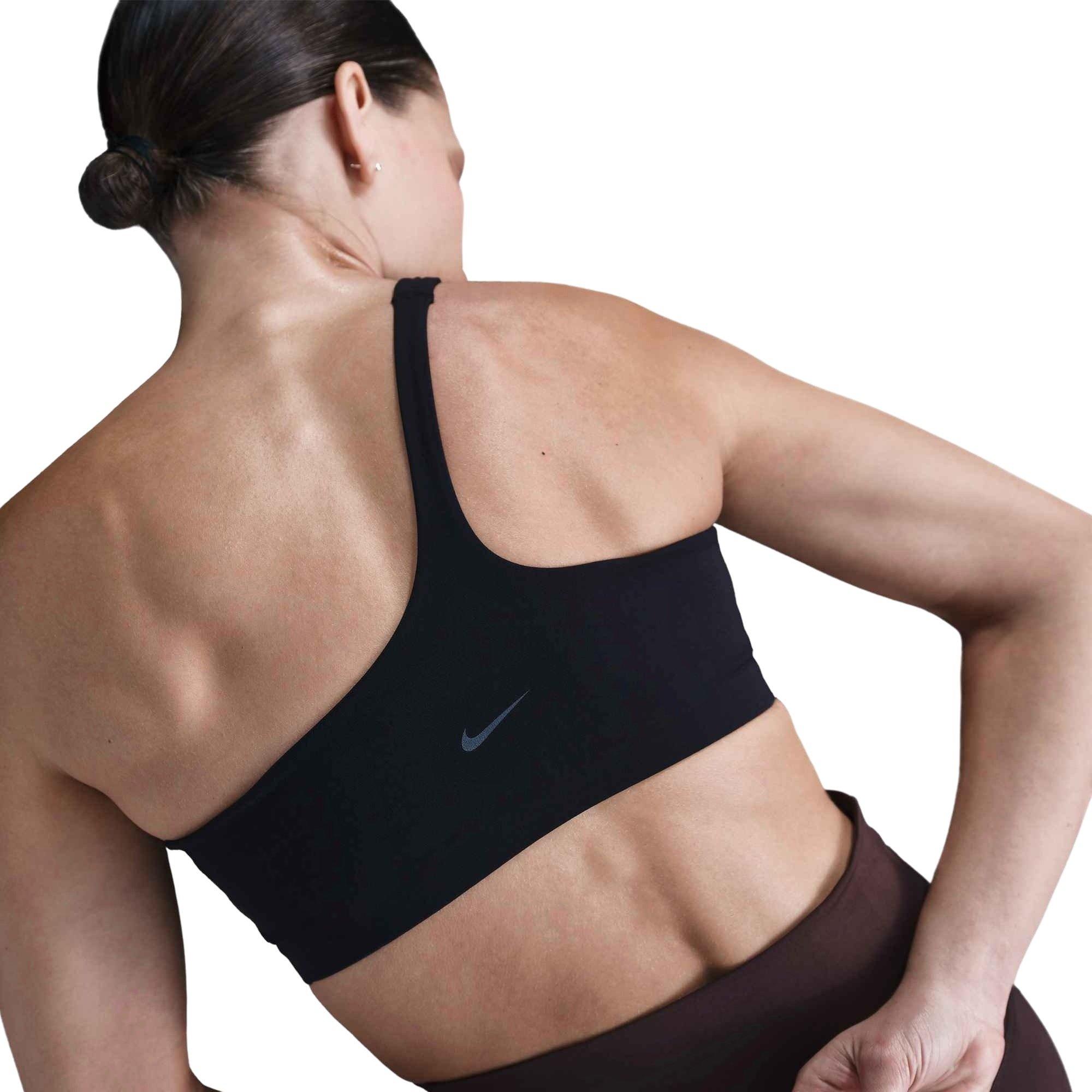 Nike Women's Zenvy Asym Light-Support Padded Sports Bra - Black - BLACK Thumbnail View 2