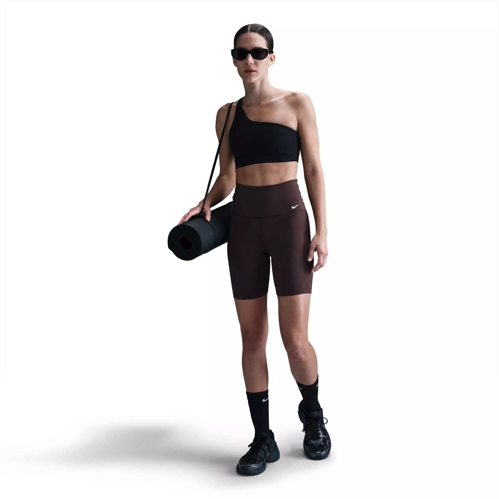 Nike Women's Zenvy Asym Light-Support Padded Sports Bra -Black - BLACK