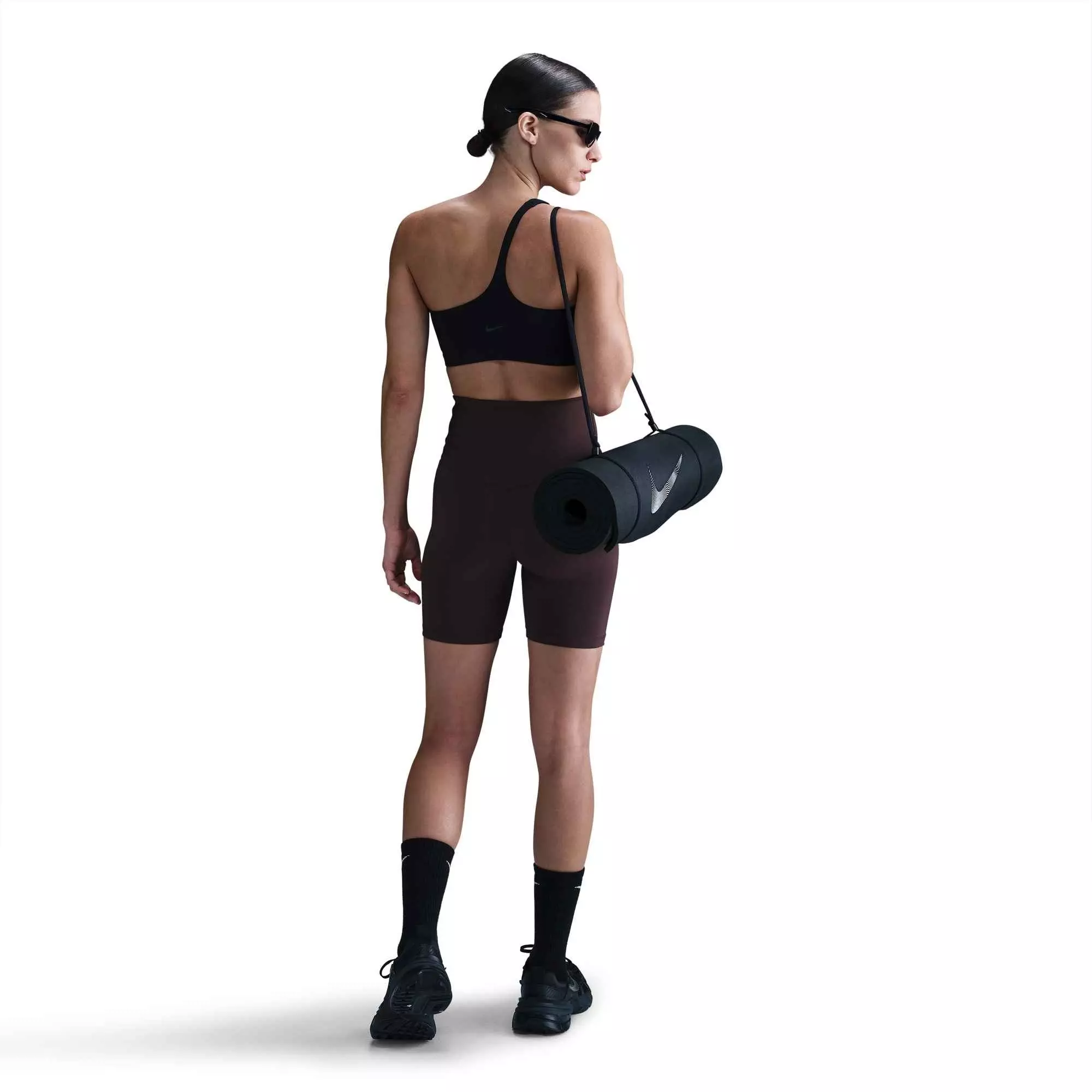 Nike Women's Zenvy Asym Light-Support Padded Sports Bra -Black - BLACK