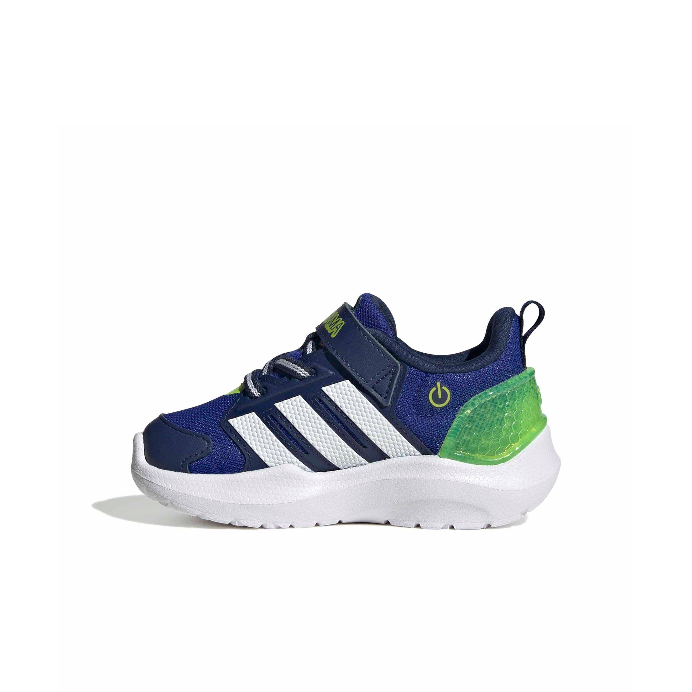 adidas Lightorama "Lucid Blue/Ftwr White/Solar Slime" Infant Boys' Shoe - BLUE/WHITE/SLIME Thumbnail View 2