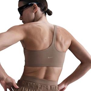 Nike Women's Zenvy Asym Light-Support Padded Sports Bra -Brown