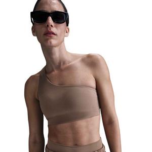 Nike Women's Zenvy Asym Light-Support Padded Sports Bra -Brown