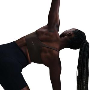 Nike Women's Zenvy Asymmetrical Light-Support Padded Sports Bra-Brown