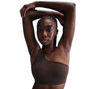 Nike Women's Zenvy Asymmetrical Light-Support Padded Sports Bra-Brown