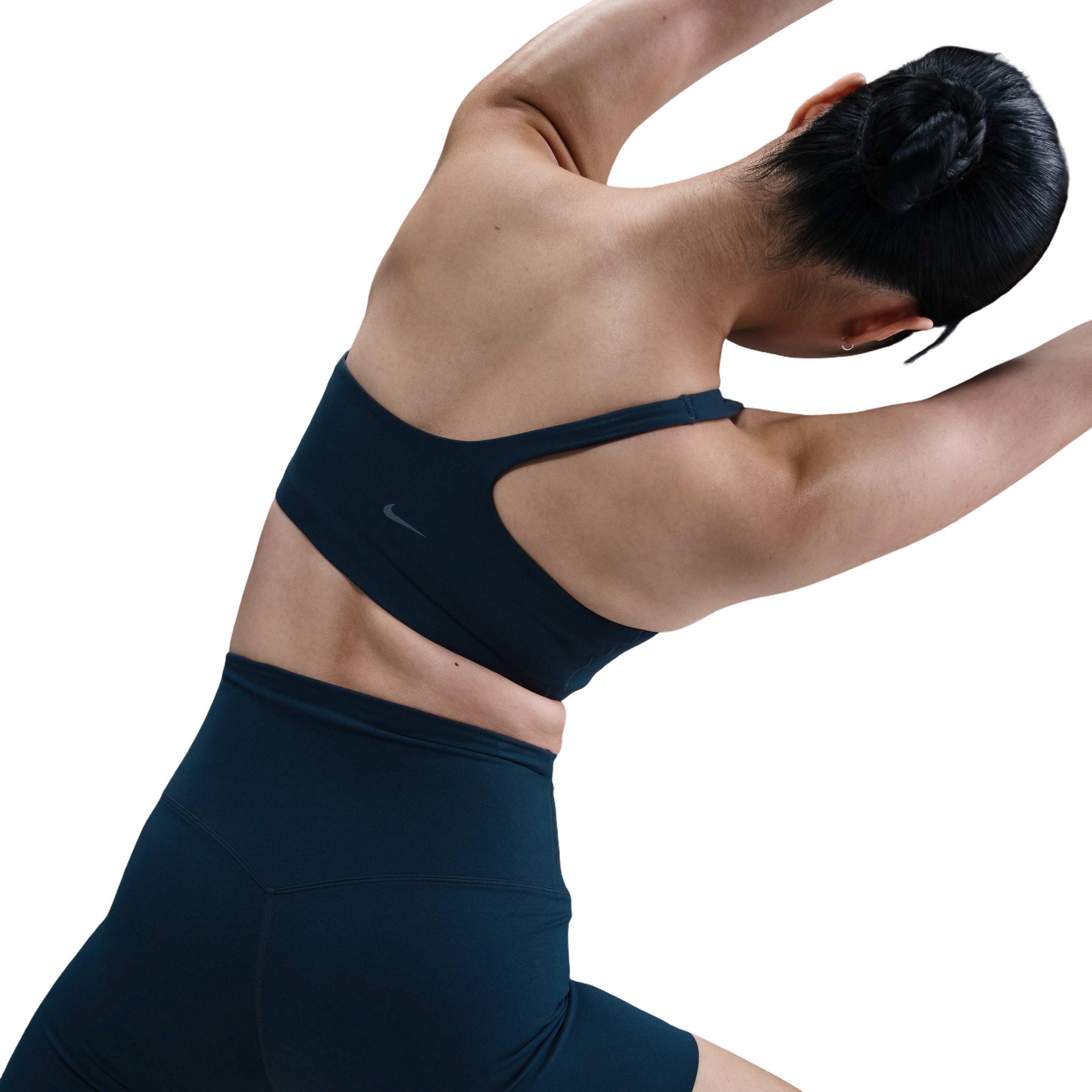 Nike Women's Zenvy Asymmetrical Light-Support Padded Sports Bra-Blue - BLUE Thumbnail View 2