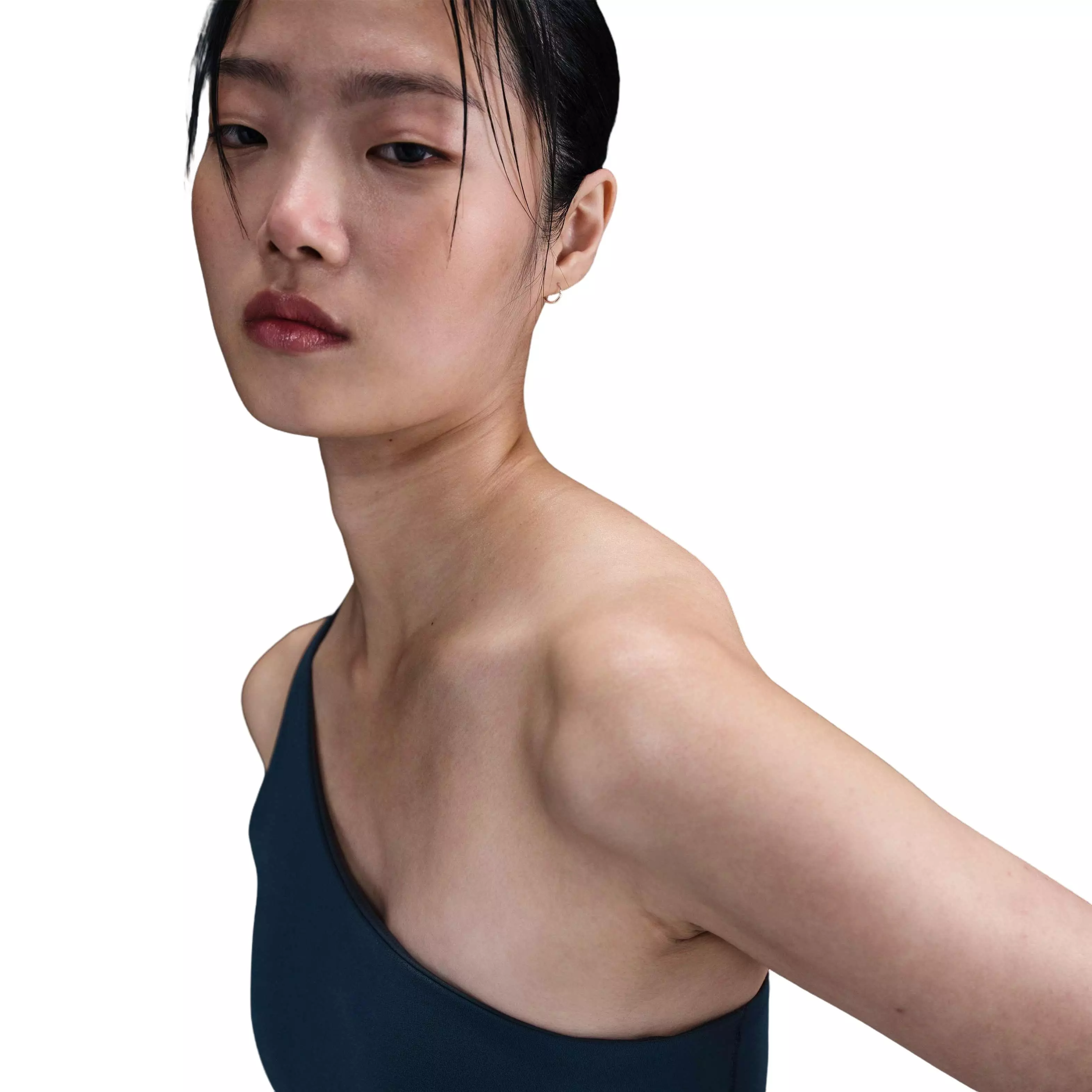 Nike Women's Zenvy Asymmetrical Light-Support Padded Sports Bra-Blue - BLUE