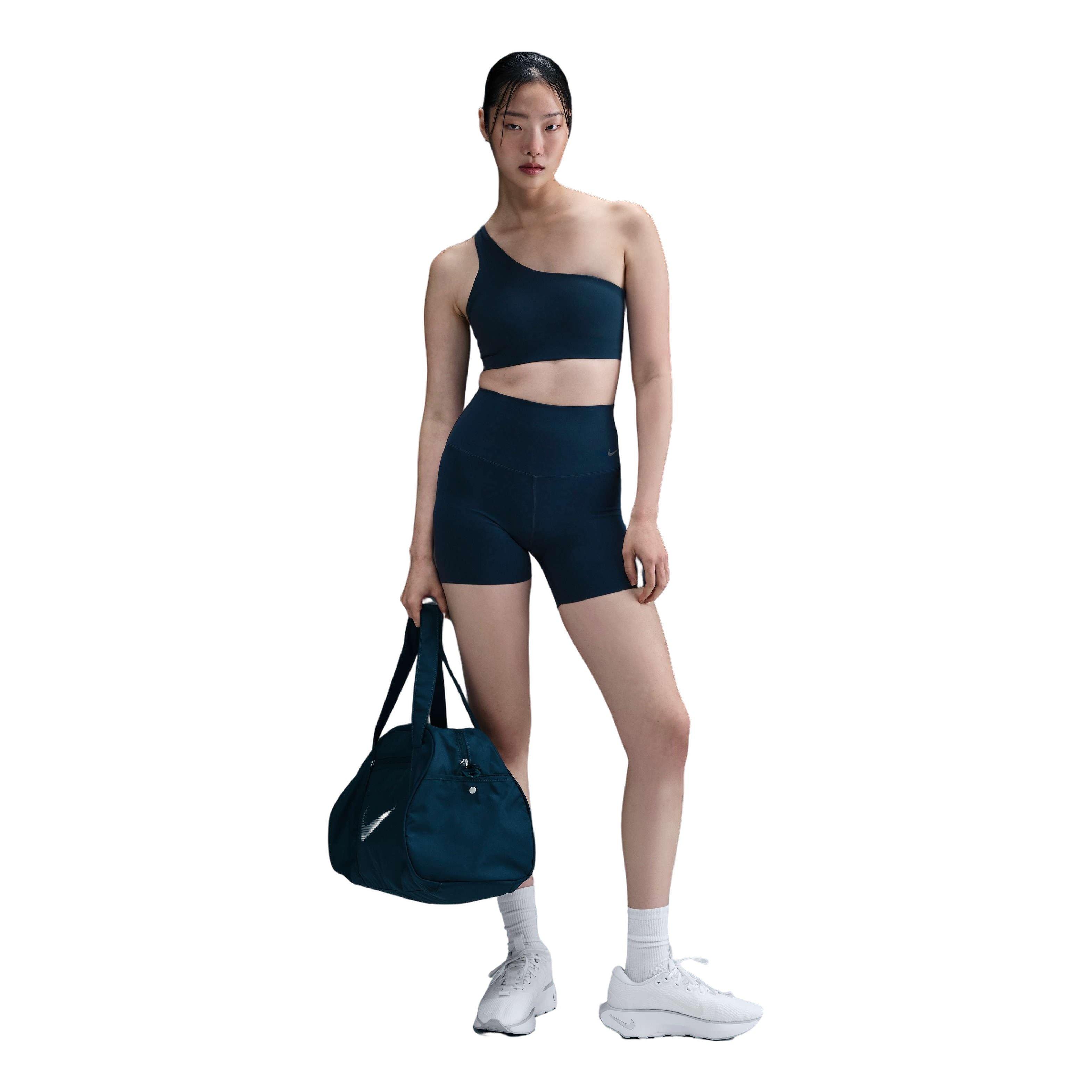 Nike Women's Zenvy Asymmetrical Light-Support Padded Sports Bra-Blue - BLUE Thumbnail View 4